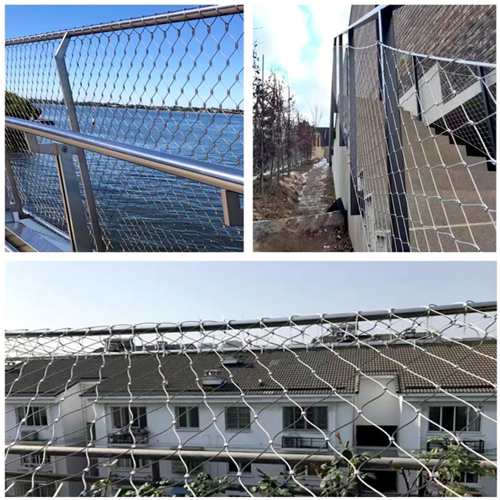 Rete metallica in acciaio inossidabile per piante rampicanti Rete di protezione per balcone personalizzabile (colore: argento Dimensioni: 1x12m) - Forte barriera di sicurezza