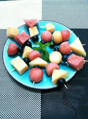 Vista 18 de JapanBargain 4114 - Brochetas de bambú para asar a la parrilla Shish Kabob, fuente de chocolate, fuente de chocolate, palillos largos