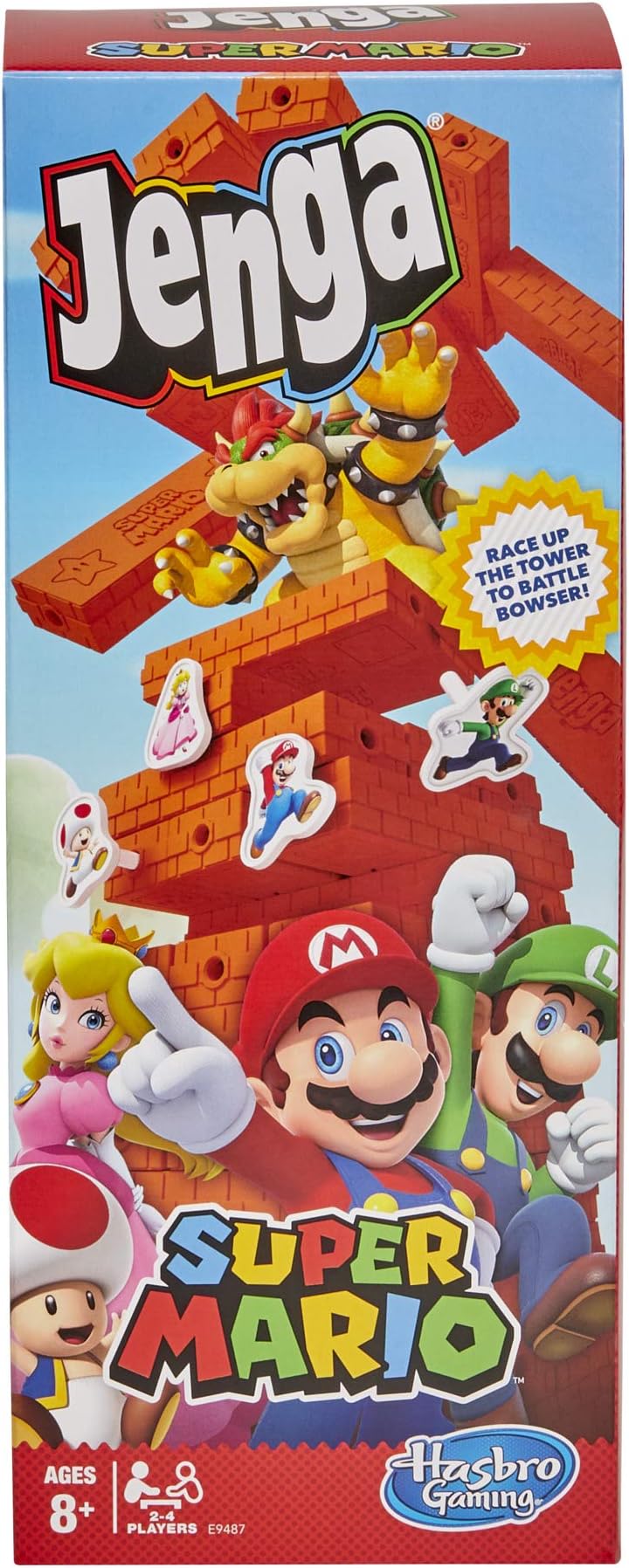 Jenga Super Mario Edition Game, Block Stacking Tower Game for Super Mario Fans, Aged 8 and Up