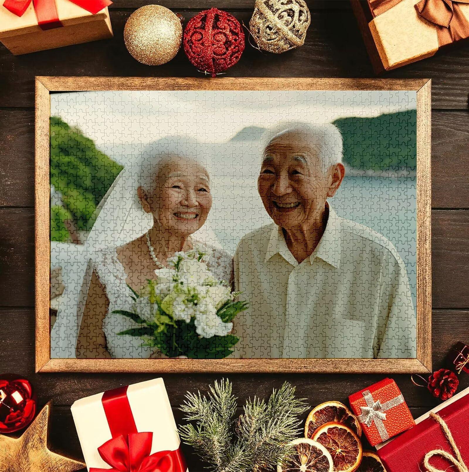 Puzzle Personalizado con Foto, Personalizada Rompecabezas Personalizado Diseña tu Logo Foto o Texto, Personalizado Navidad Halloween San Valentín Parejas Niños Familia Amigos h-2445