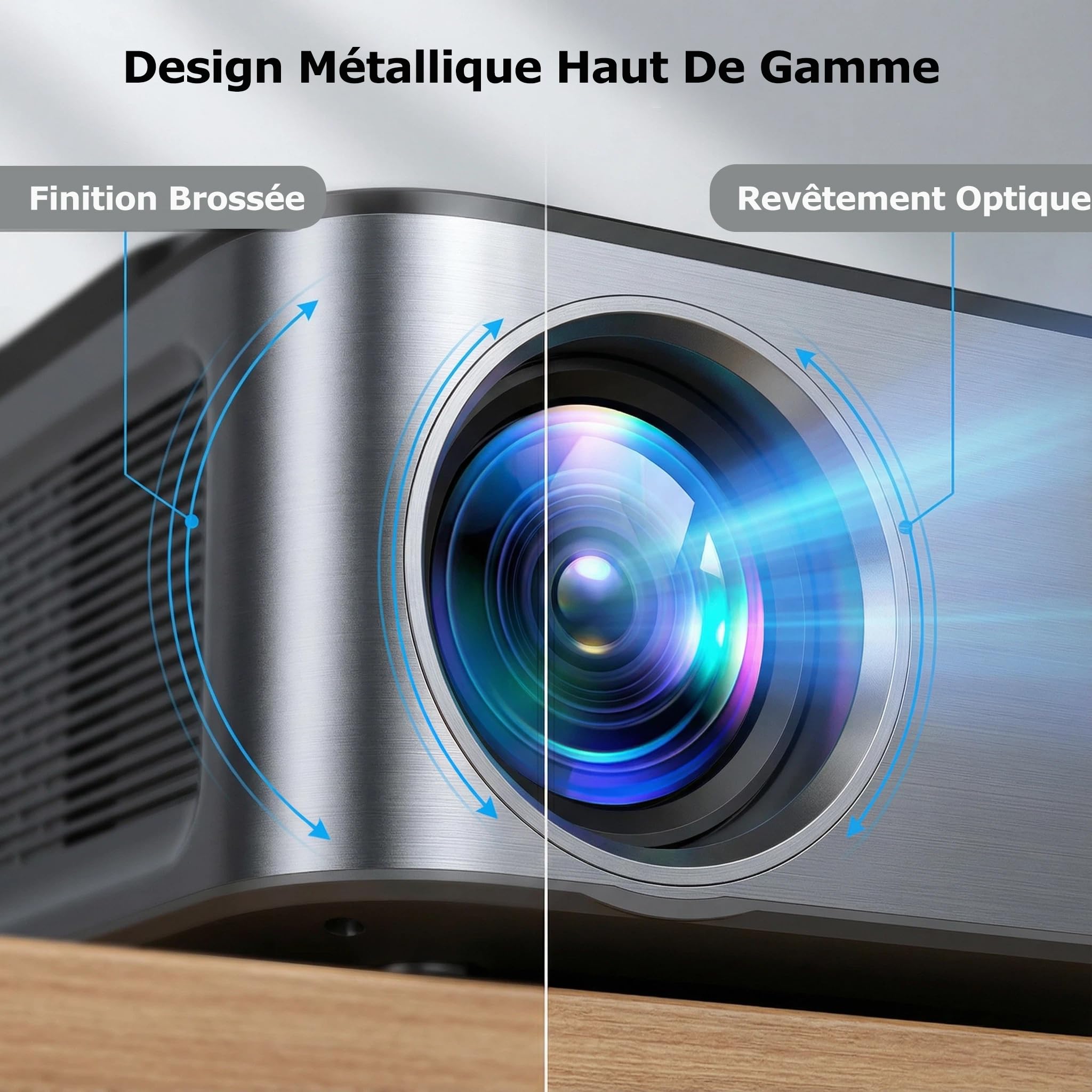 【1500 ANSI/Google TV/Autofokus】 XIWBSY Videoprojecteur 4K Supporté, 38000 Lumen FHD, 360° Rotation, Projecteur Video 4K Contrôle Vocal, Retroprojecteur WiFi6 Bluetooth