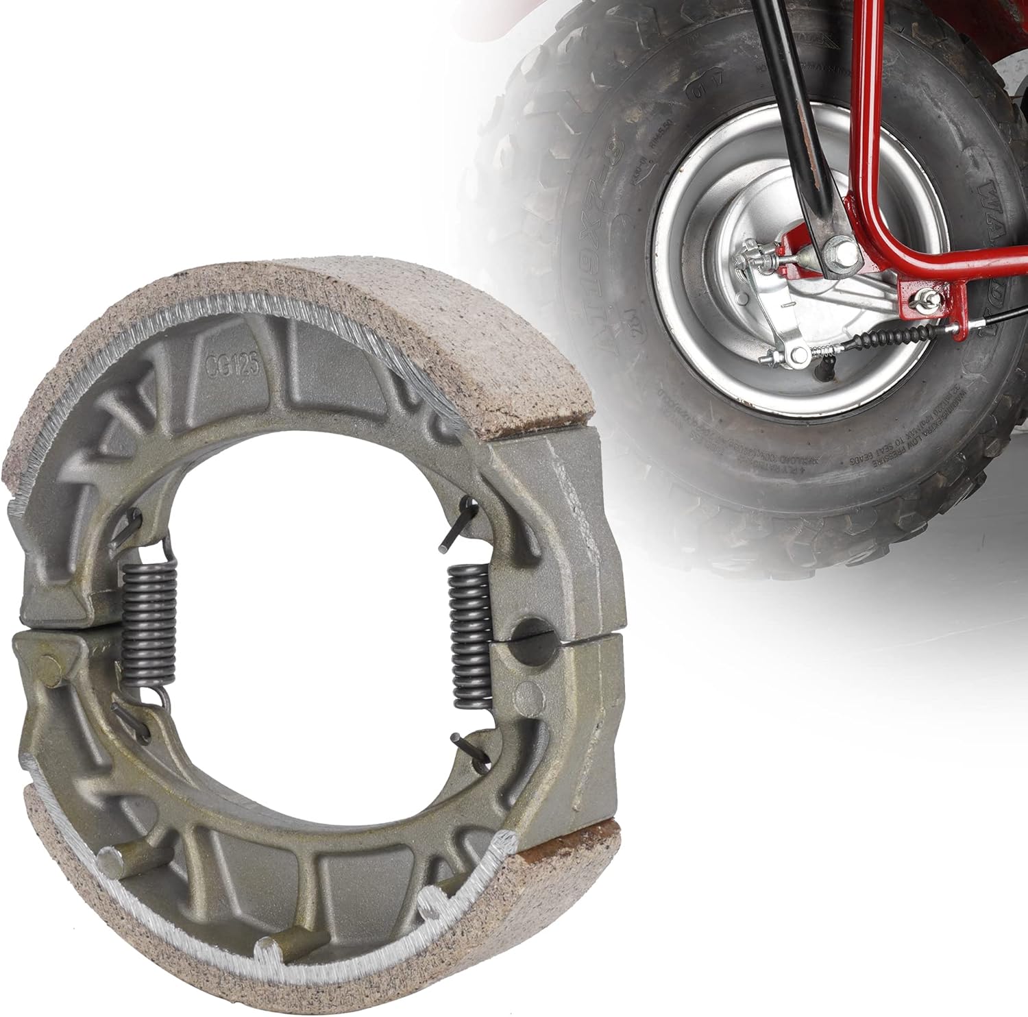 WEIYINGSI CG125 Brake Drum Shoe Pads for6.5 Hp 196cc MB165