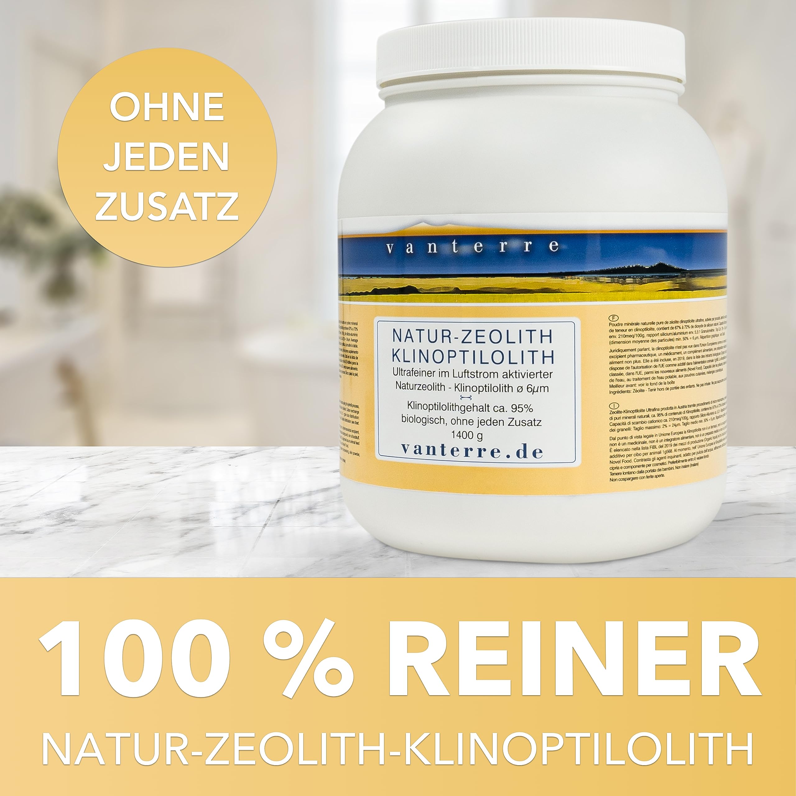 ultrafein - ZEOLITH - KLINOPTILOLITH, 1400g, ø 6µm