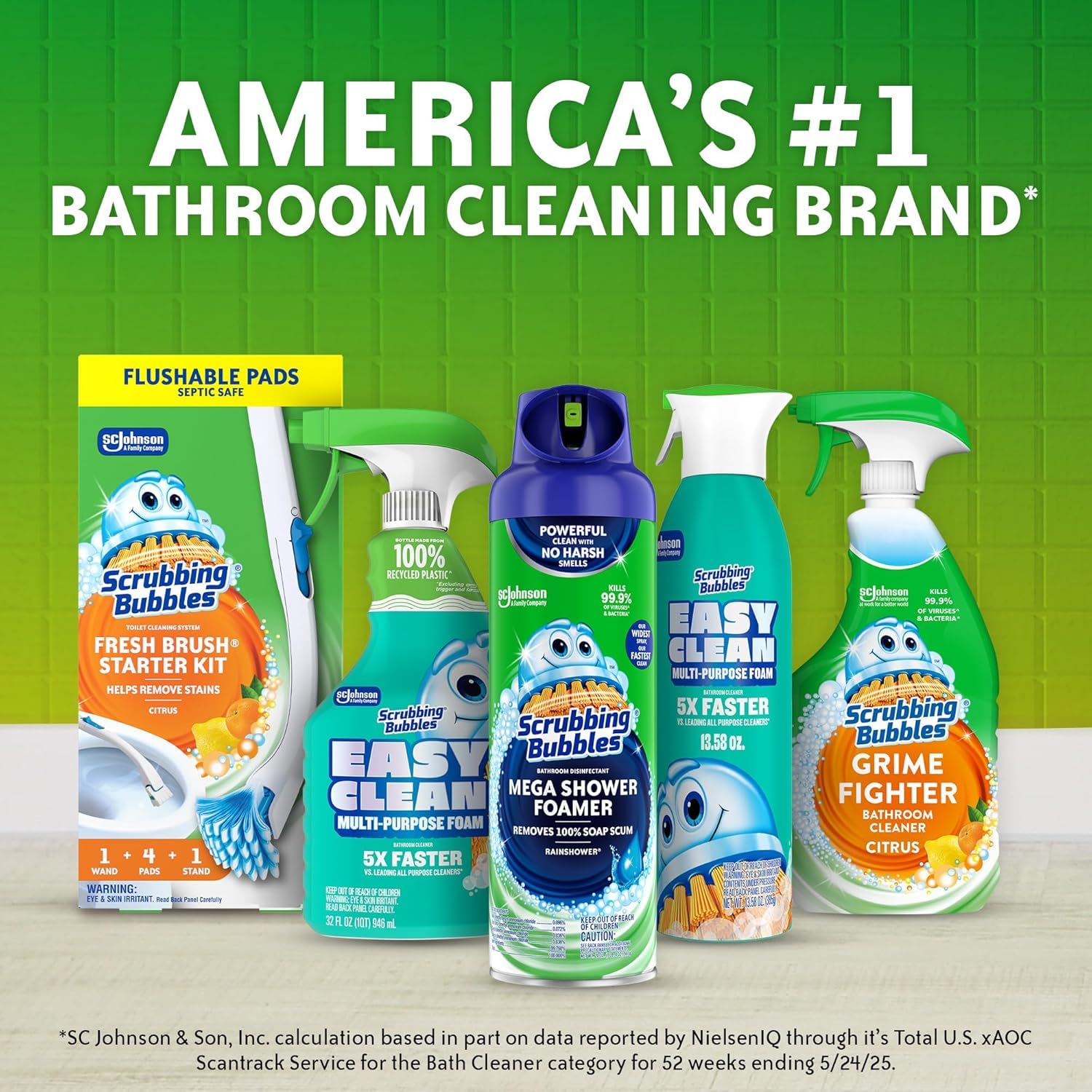 Scrubbing Bubbles Mega Bathroom and Shower Foamer Aerosol, Rainshower Scent, 20oz view 9