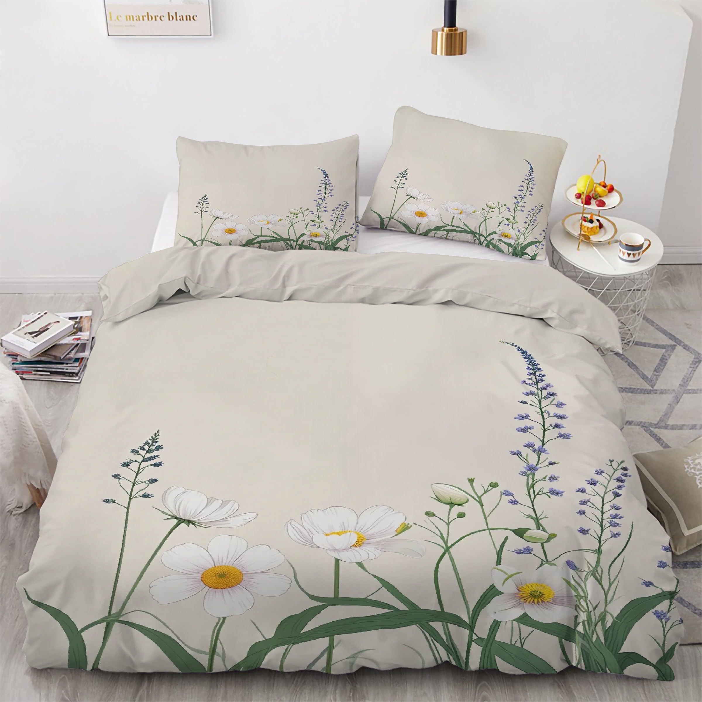 Housse de couette 220x240 avec fermeture éclair facile à border