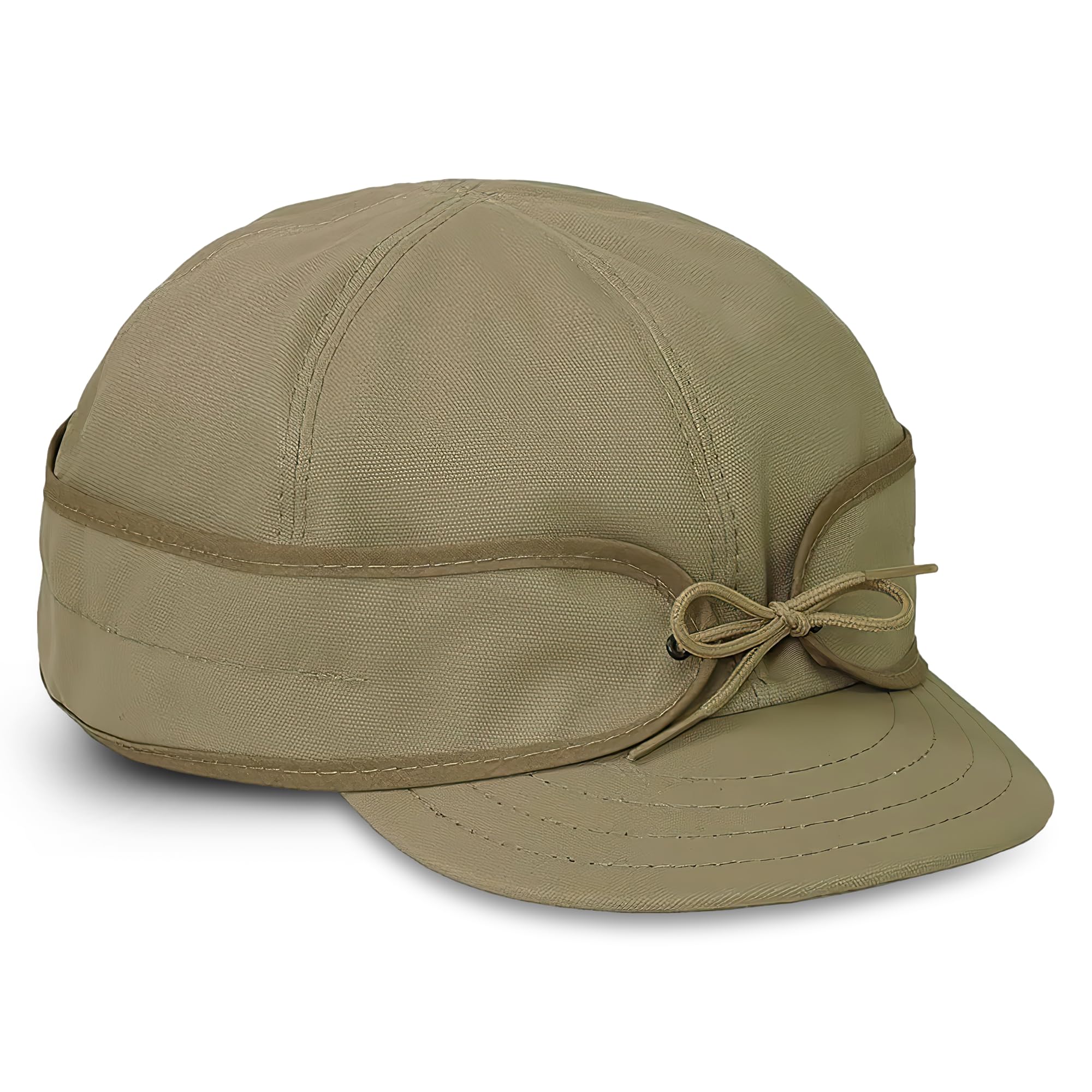 Stormy Kromer Men's Khaki The Field Cap, Baseball Cap With Pulldown Earband, Cotton Canvas Outdoor Hat For Sun And Wind Protection, 7.125