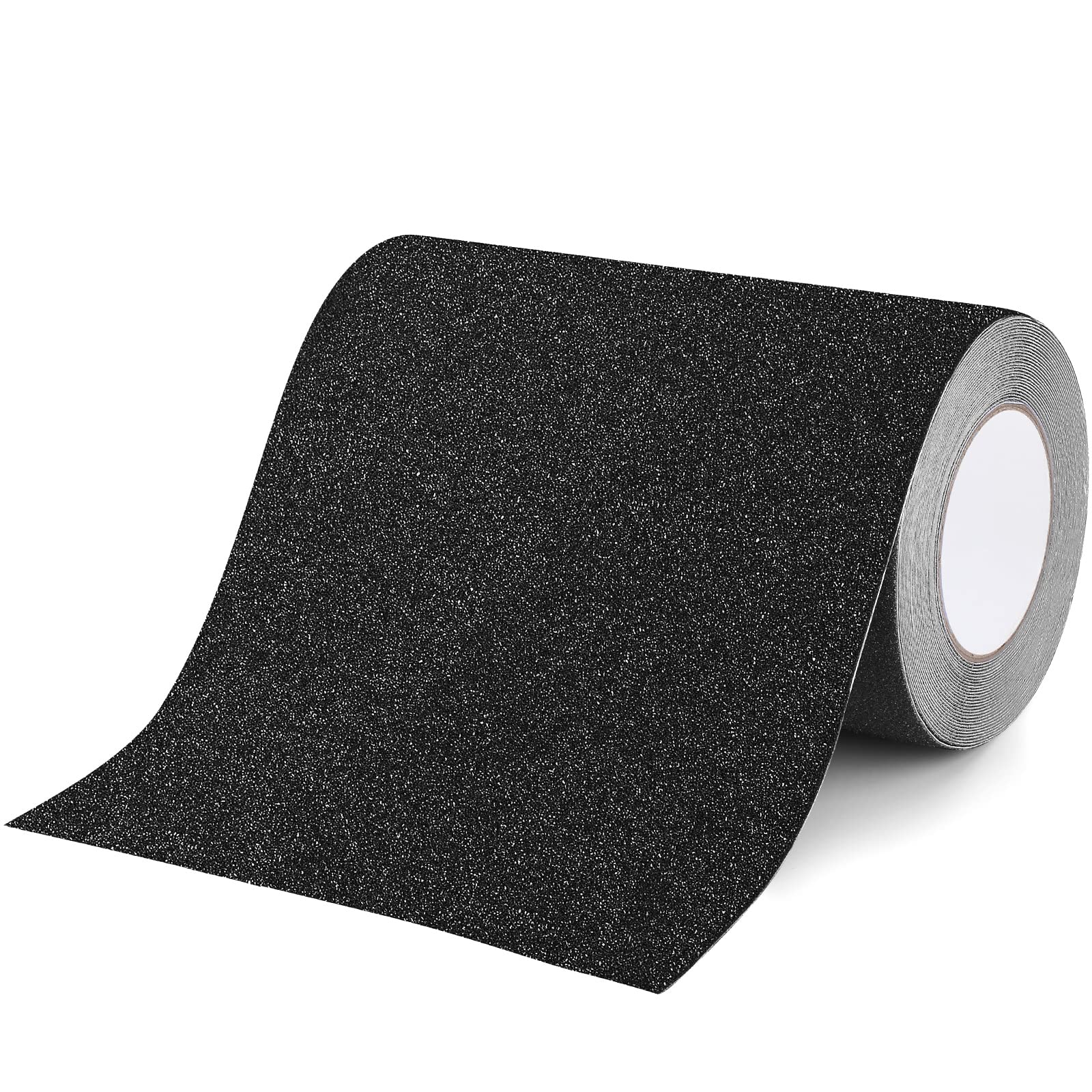 Qingluan Grip Tape, Anti Slip Tape Outdoor/Indoor Waterproof, Non Slip Tape for Stair Steps, Tread Staircases, Ramps, Skateboards (Black Tape, 7.8" x