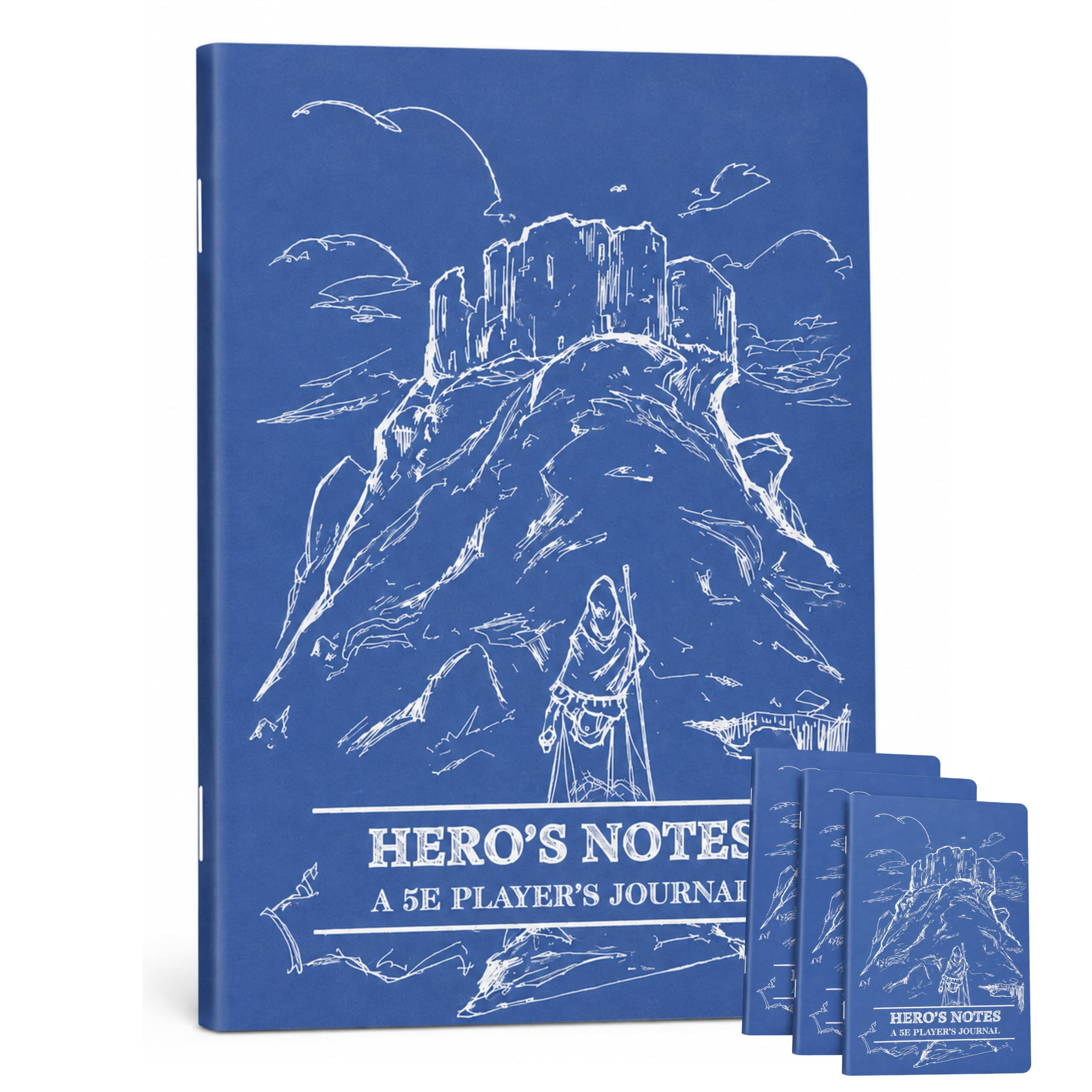 DUNGEON CRAFT DND Player Character Journal Notebook 3-Pack, Blue for 5E RPG