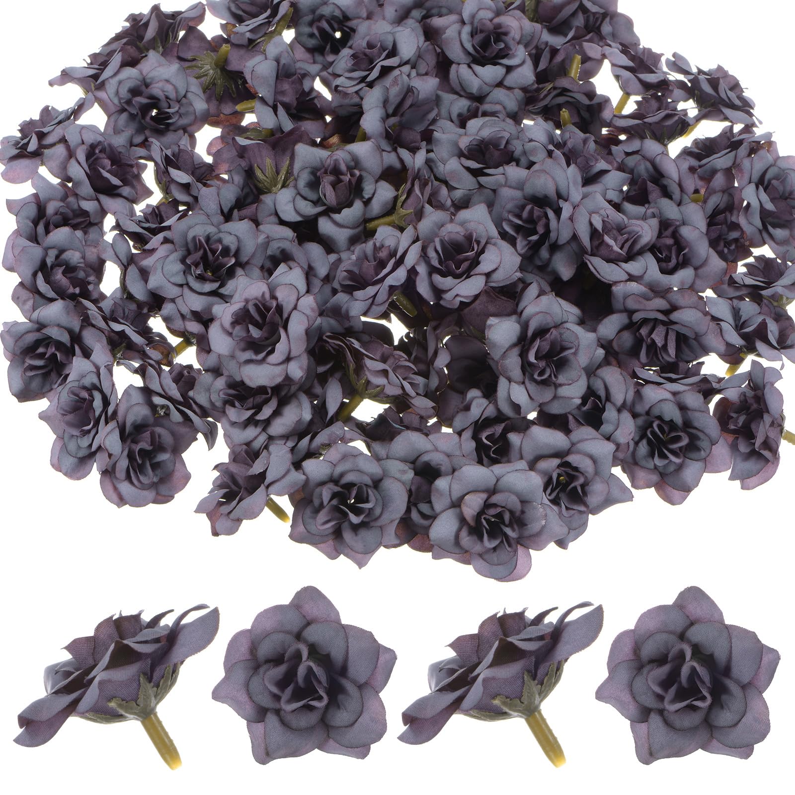 M METERXITY 100-Pack Artificial Roses Heads, Silk Faux Rose Head for Wedding/Bouquet/DIY Crafts/Party Decoration