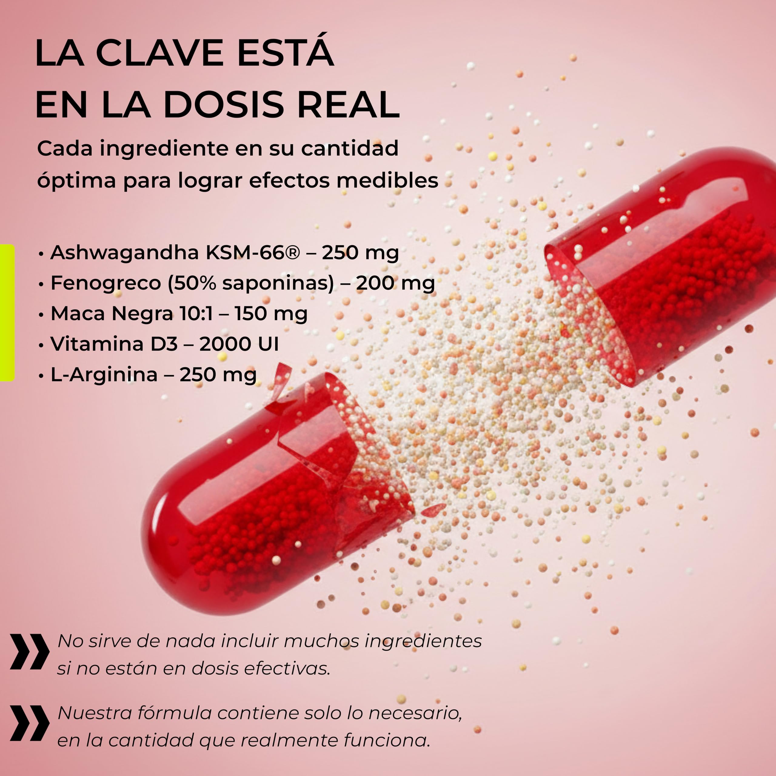 Testosterona Hombre con Maca Negra 10:1 2300 mg – Fabricado 100% en España - Ashwagandha KSM-66®, Ginseng y Zinc – Testosterona Natural Pura, Energía, Rendimiento y Fuerza