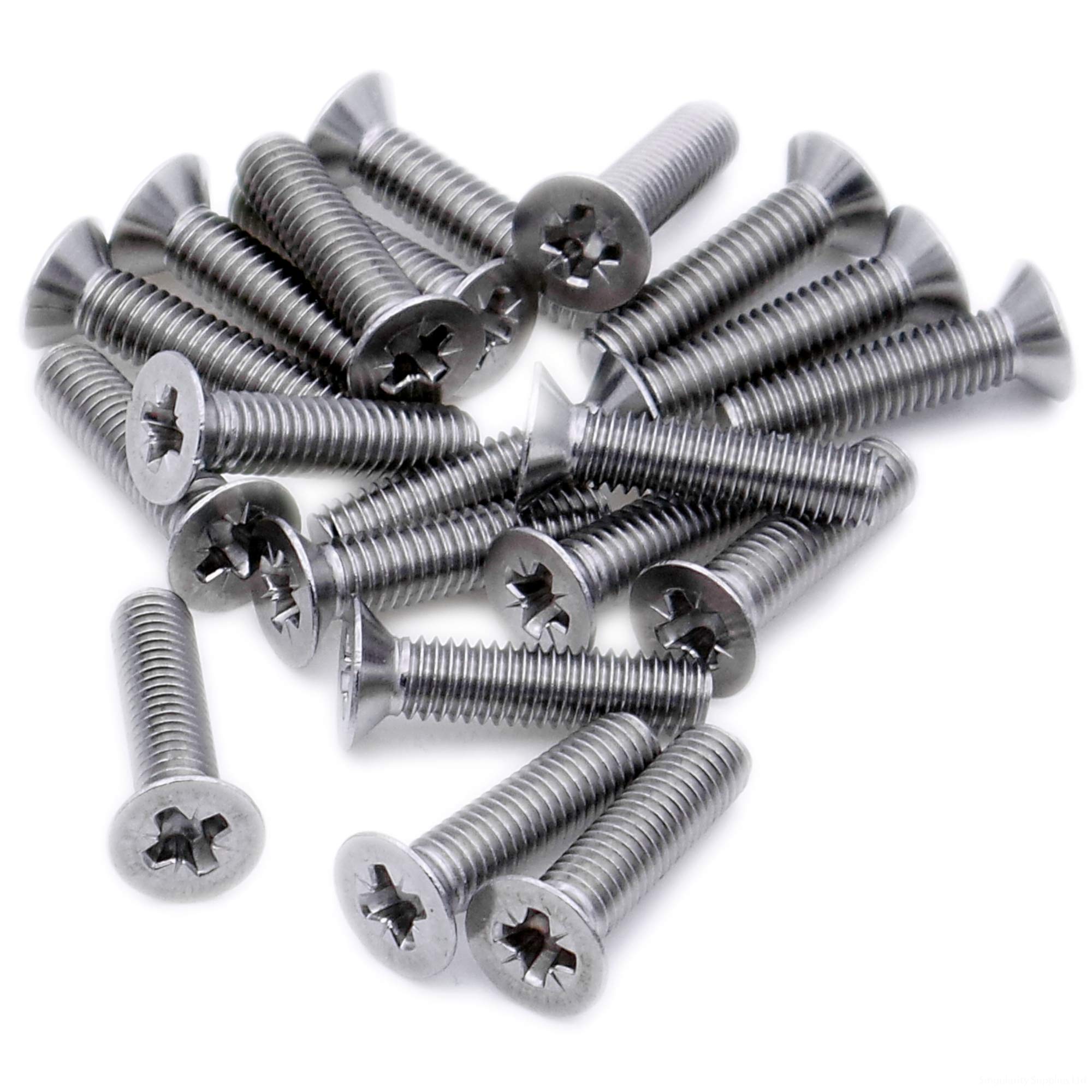 Singularity Supplies M2 (2Mm X 6Mm) Pozi Countersunk Machine Screw (Bolt) - Stainless Steel (A2) (Pack Of 20)