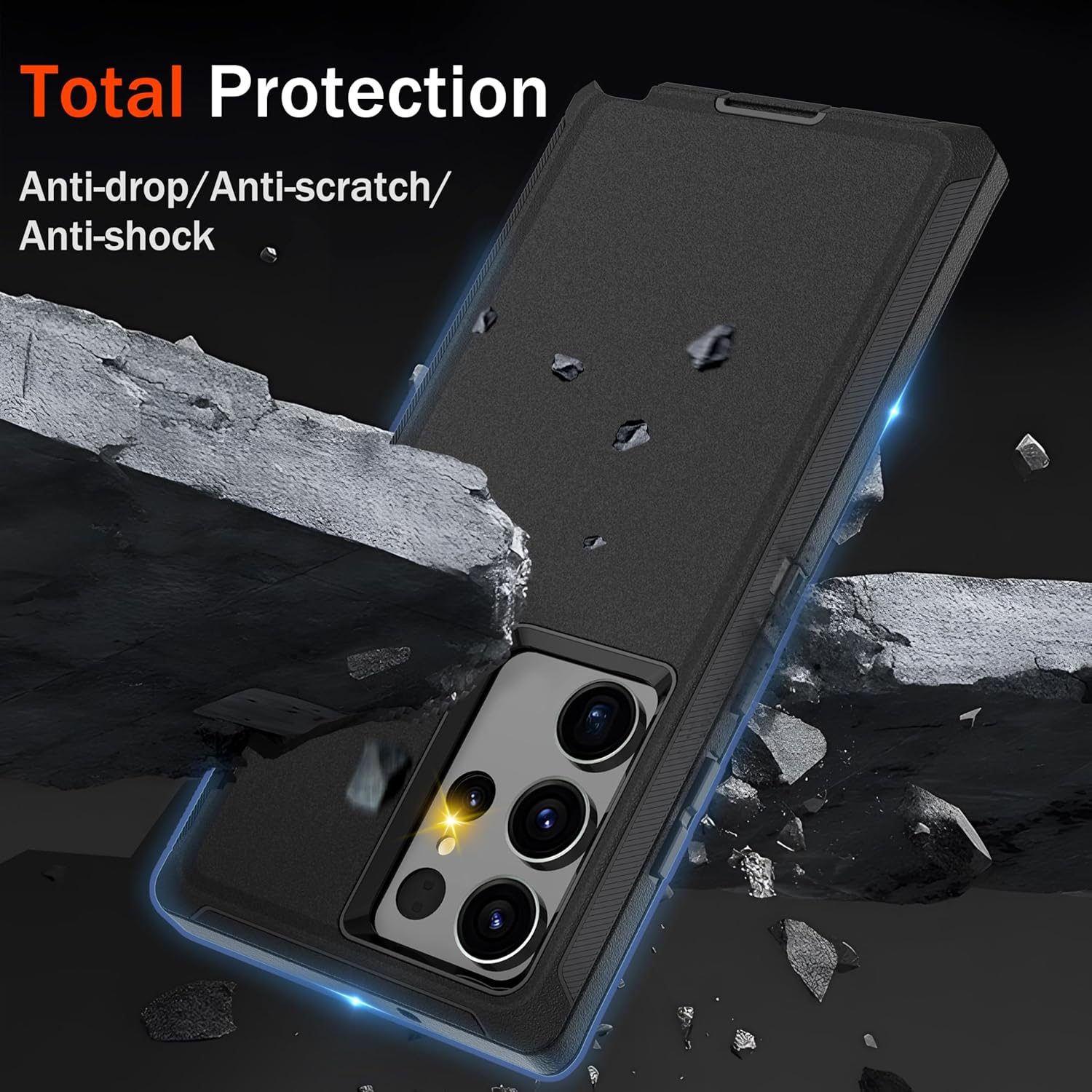 for Samsung Galaxy S23 Ultra Case with [2 Pack] HD Screen Protector, [Military-Grade] Shockproof Dust/Drop Proof 3-Layer Full Body Protection Heavy Duty Case for S23 Ultra, Black - Image 2