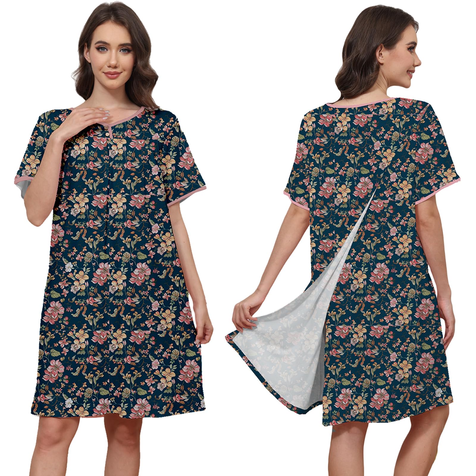 Hospital Gowns for Women Open Back Snap Post Shoulder Surgery Gown