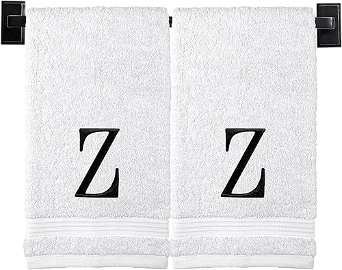 Miniatura 3 de Custom Luxury Towels Juego de 2 toallas de mano con monograma, algodón turco auténtico, certificado Oeko-Tex, toallas personalizadas, toallas de