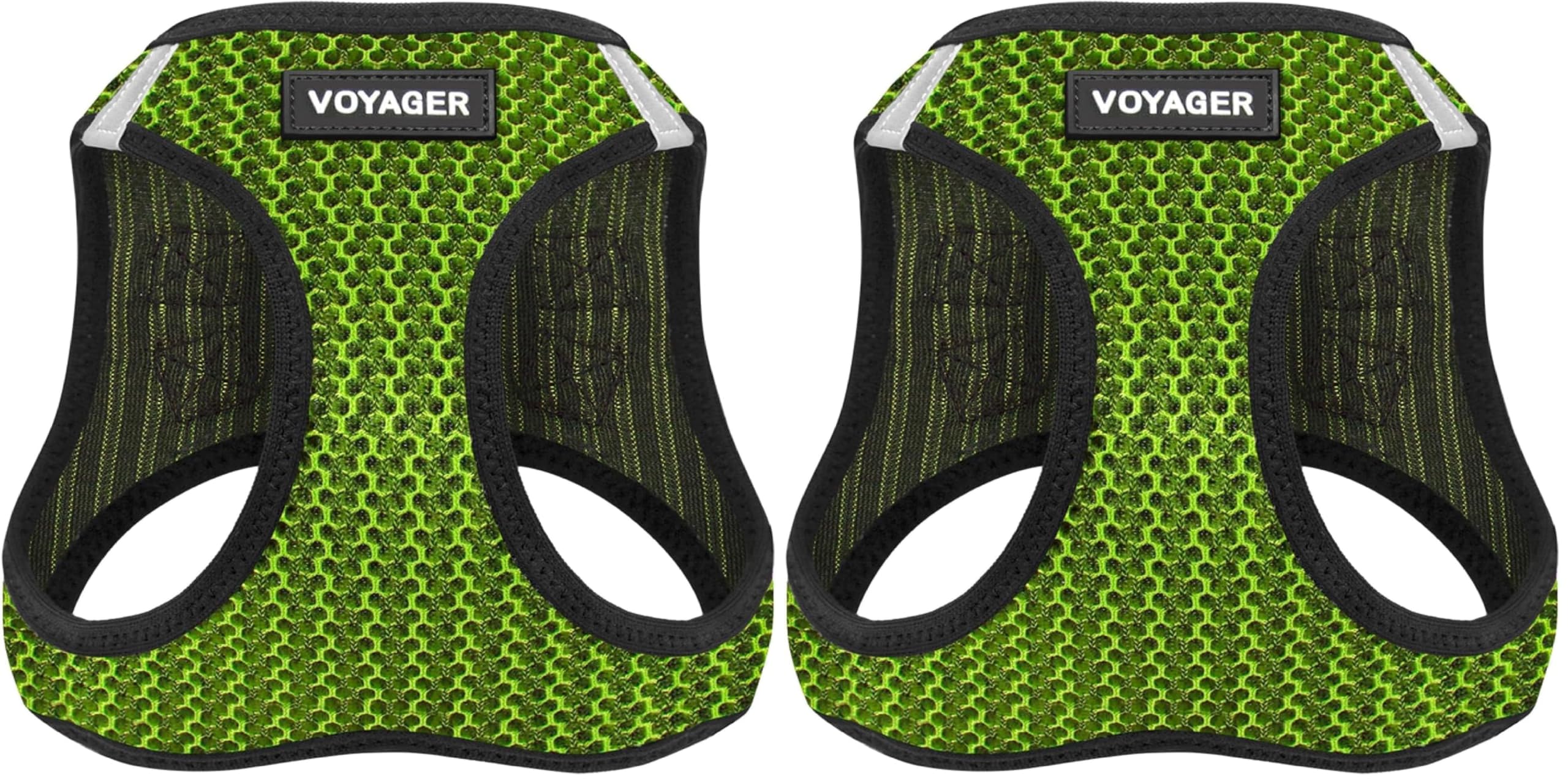 Voyager Step-in Air Dog Harness - All Weather Mesh, Reflective, No Pull Harness for Small, Medium Dogs, Cats - Secure with Hook &amp; Loop Fastener, Buckle, Double D-Rings - Lime Green 2-Tone, XS