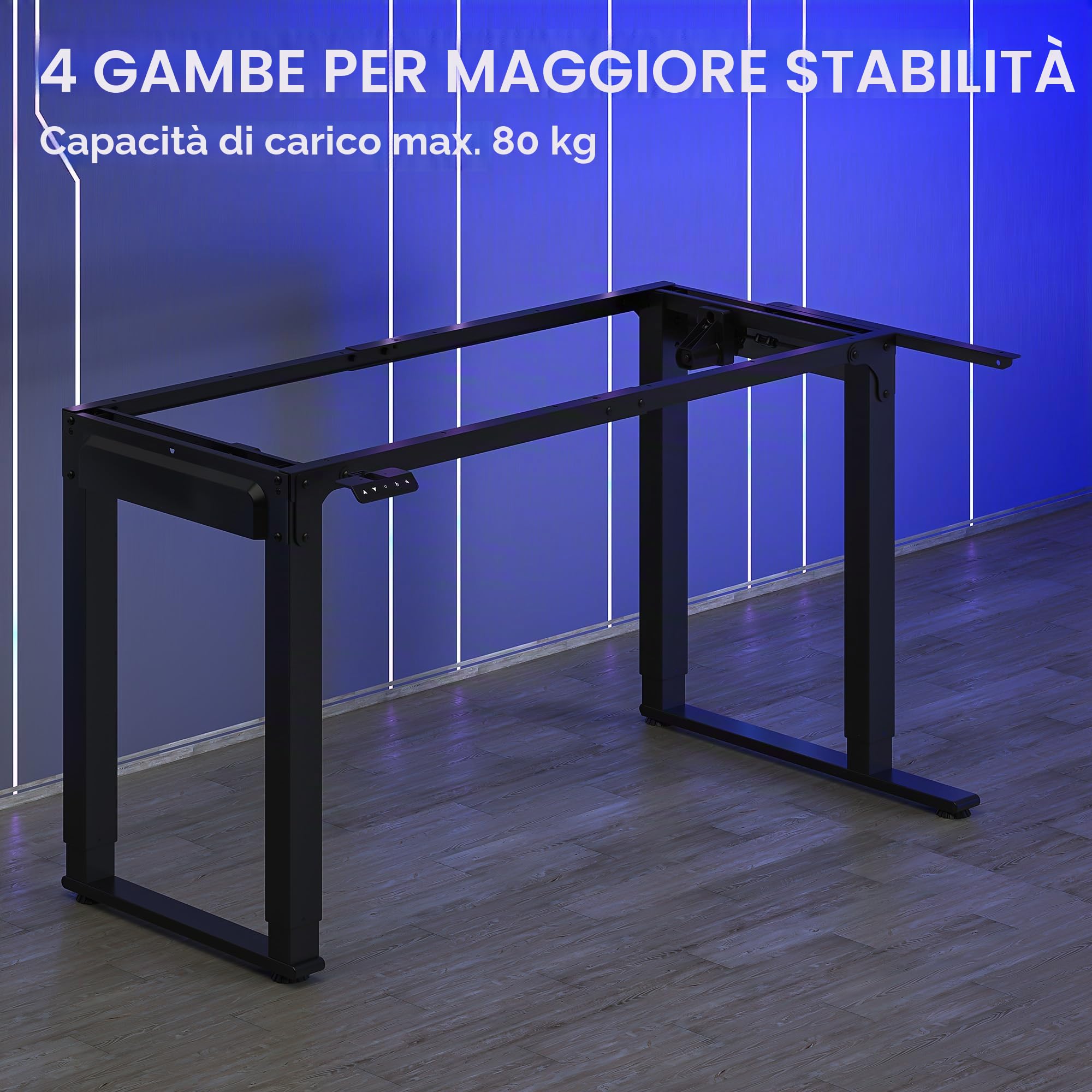 FLEXISPOT 180 * 110cm Scrivania Regolabile in Altezza a Forma di L Con Doppio Motore - Standing Desk Elettrica Con Telaio in Acciaio - 4 Gambe