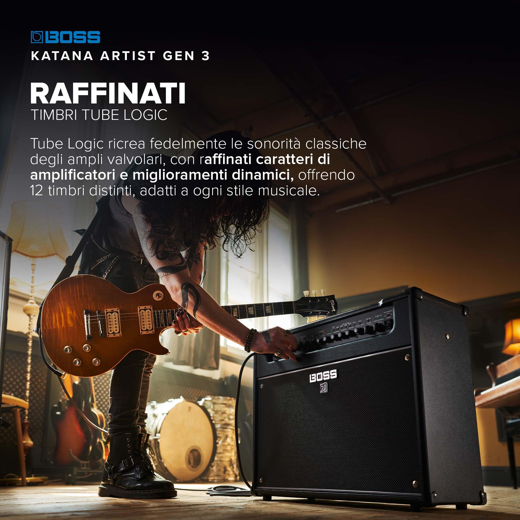 BOSS Katana Artist Gen 3 Amplificatore per Chitarra | Ampli combo top di gamma da 100 watt | Altoparlante Waza da 12" | Suono Tube Logic evoluto | Sofisticate funzioni di editing