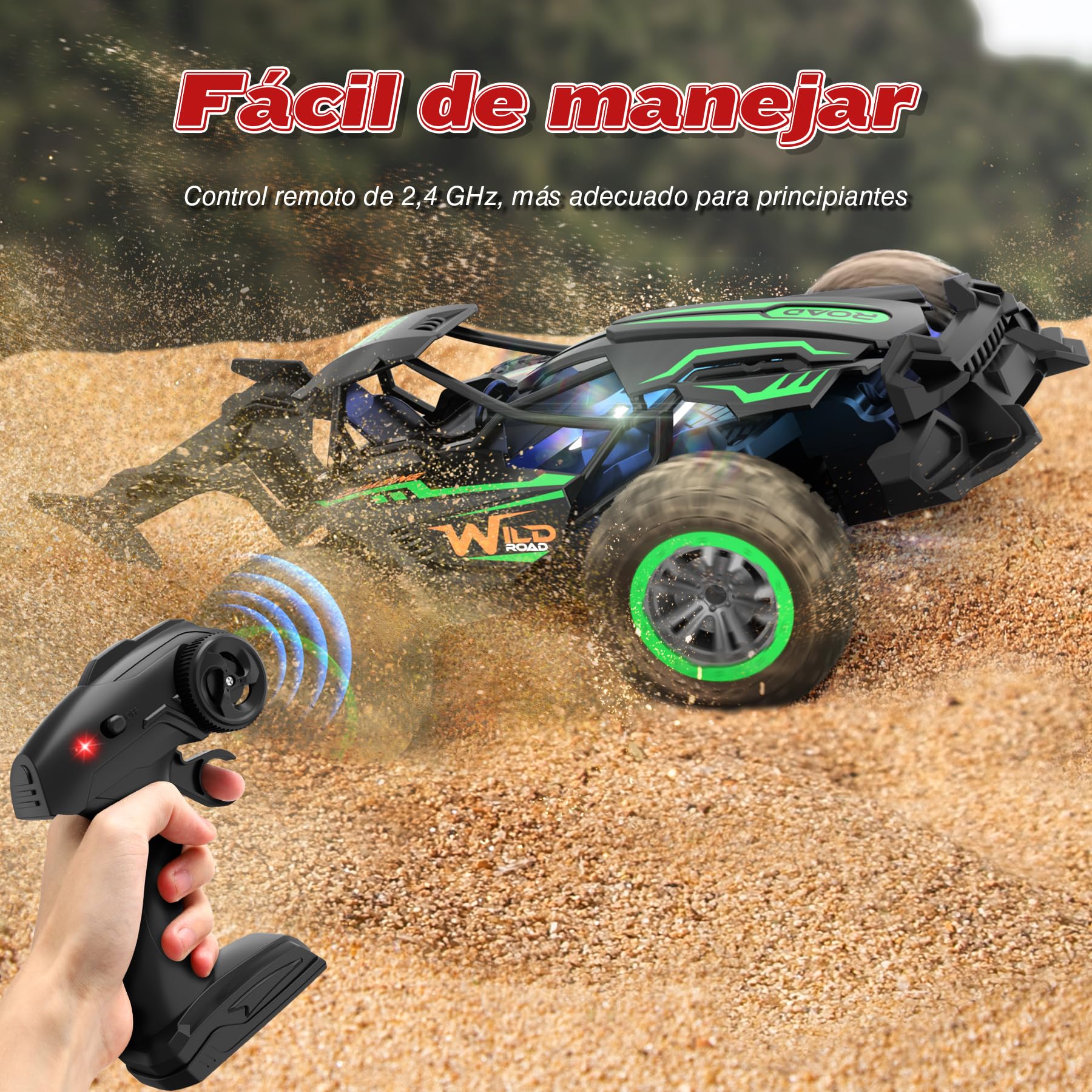 Coche Teledirigido, 1:18 RC Coche 2.4GHz 20+KM/H High Speed Coches Teledirigidos con Batería Recargable Coches Teledirigidos para Niños 3-16 Años Regalo Cumpleaños Navidad