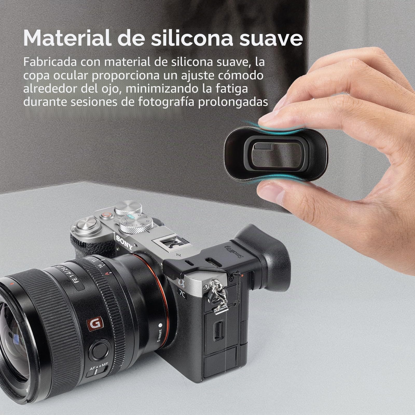 SMALLRIG A7CII A7CR - Visor ocular con cordón pequeño, material de silicona suave, mejora la estabilidad de grabación, para Sony Alpha 7C II/Alpha 7CR - 4819