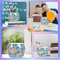 Vista 6 de Portavelas de Vela Perfumada de Vidrio de Mosaico Portavelas de Vela de Té, Portavelas de Vela de Té de Vidrio Romántico Hecho a Mano