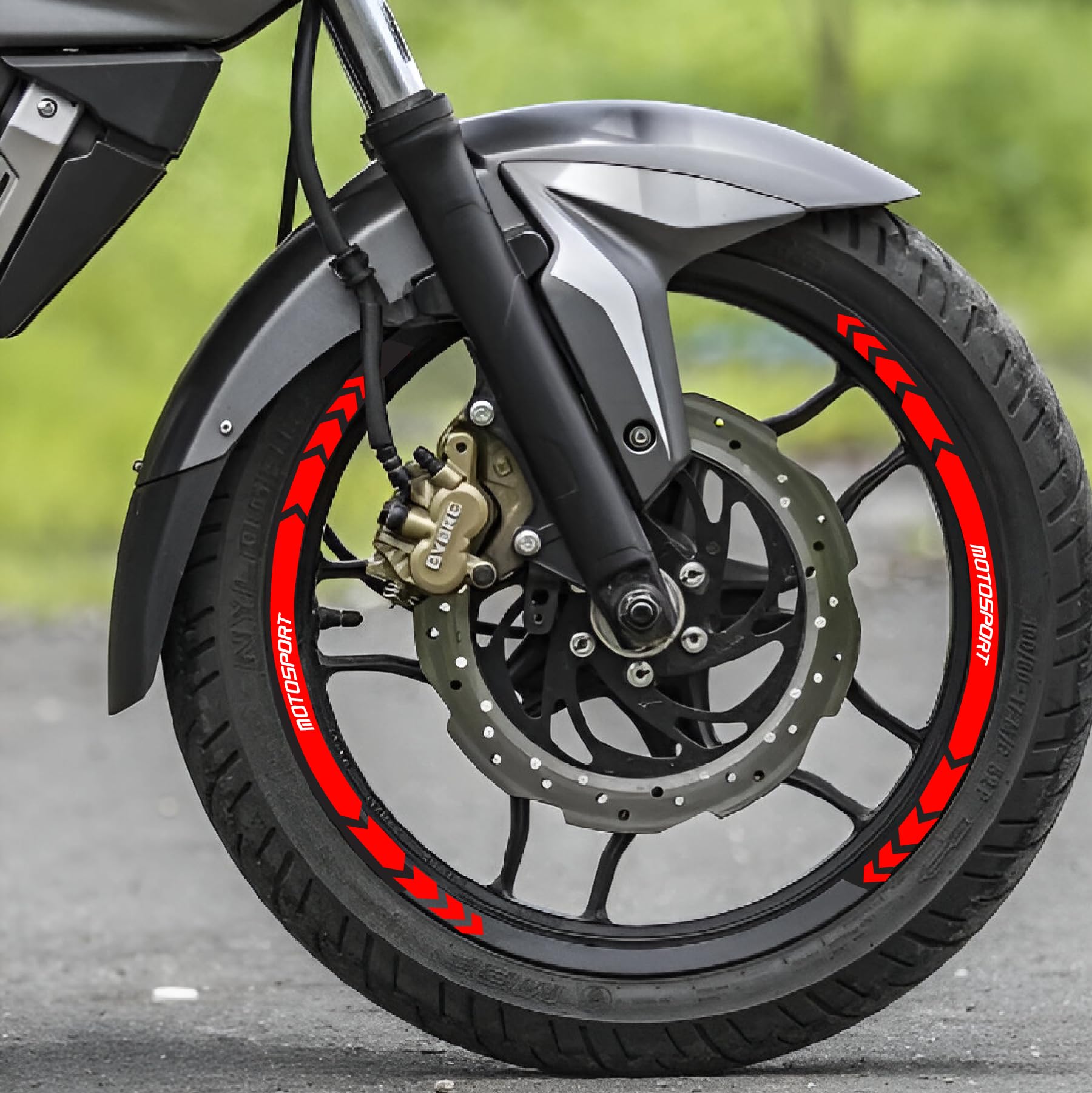 SIGN EVER Rim Stickers for Bike Motorcycles Self Adhesive Vinyl 8 pcs | Red Rim Decal Sticker Kit-image-2