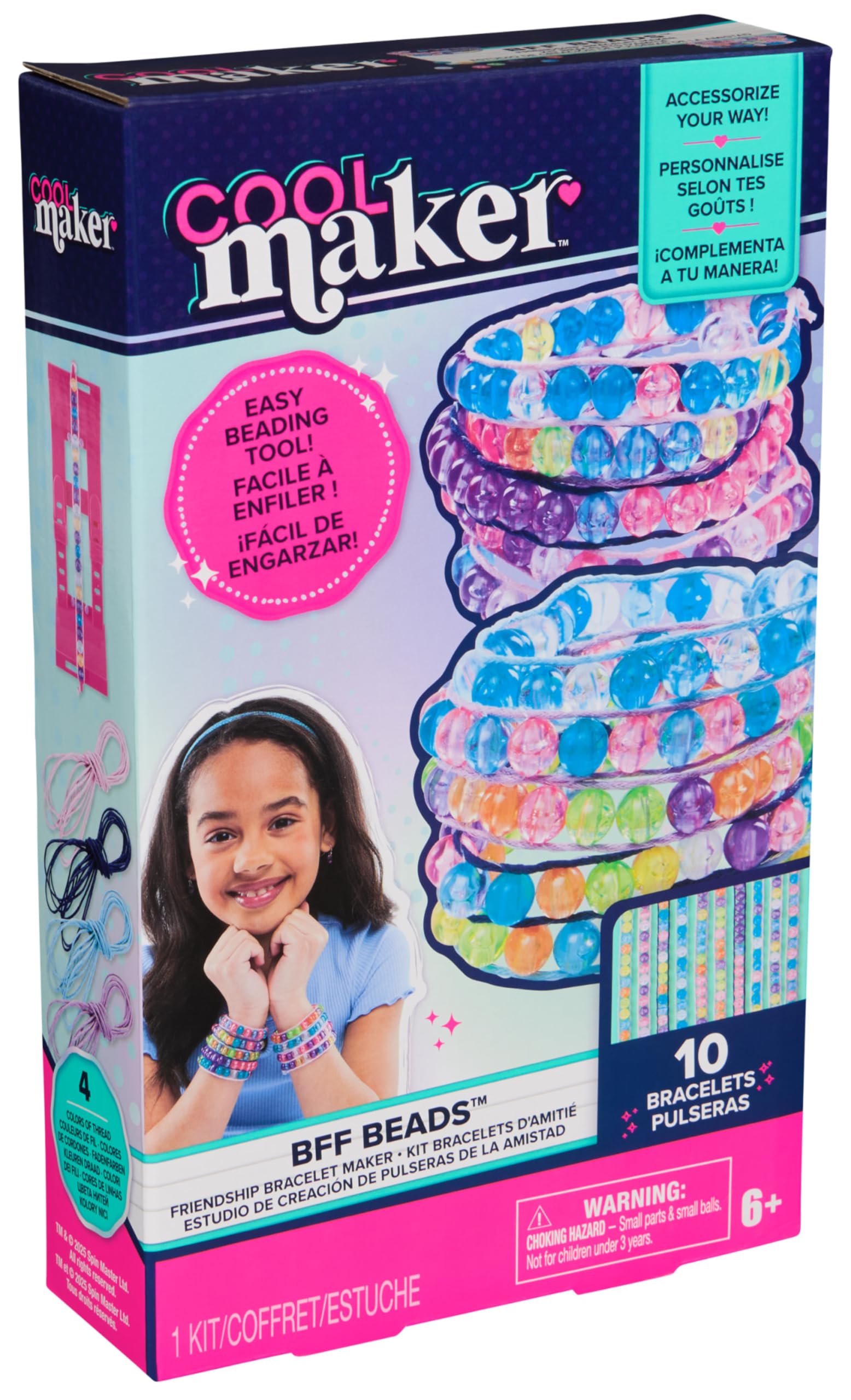 Cool Maker, Kit per la Realizzazione di Braccialetti dell'amicizia BFF Beads, 230 Perline per Braccialetti, Realizza 10 Braccialetti, Giocattoli per Bambini e Bambine, 6+ Anni
