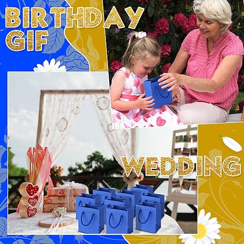 Miniatura 7 de Paquete de 100 mini bolsas de regalo a granel, 4 bolsas de papel de 2.75 x 4.5 pulgadas con etiquetas de regalo, bolsas de regalo de papel extra