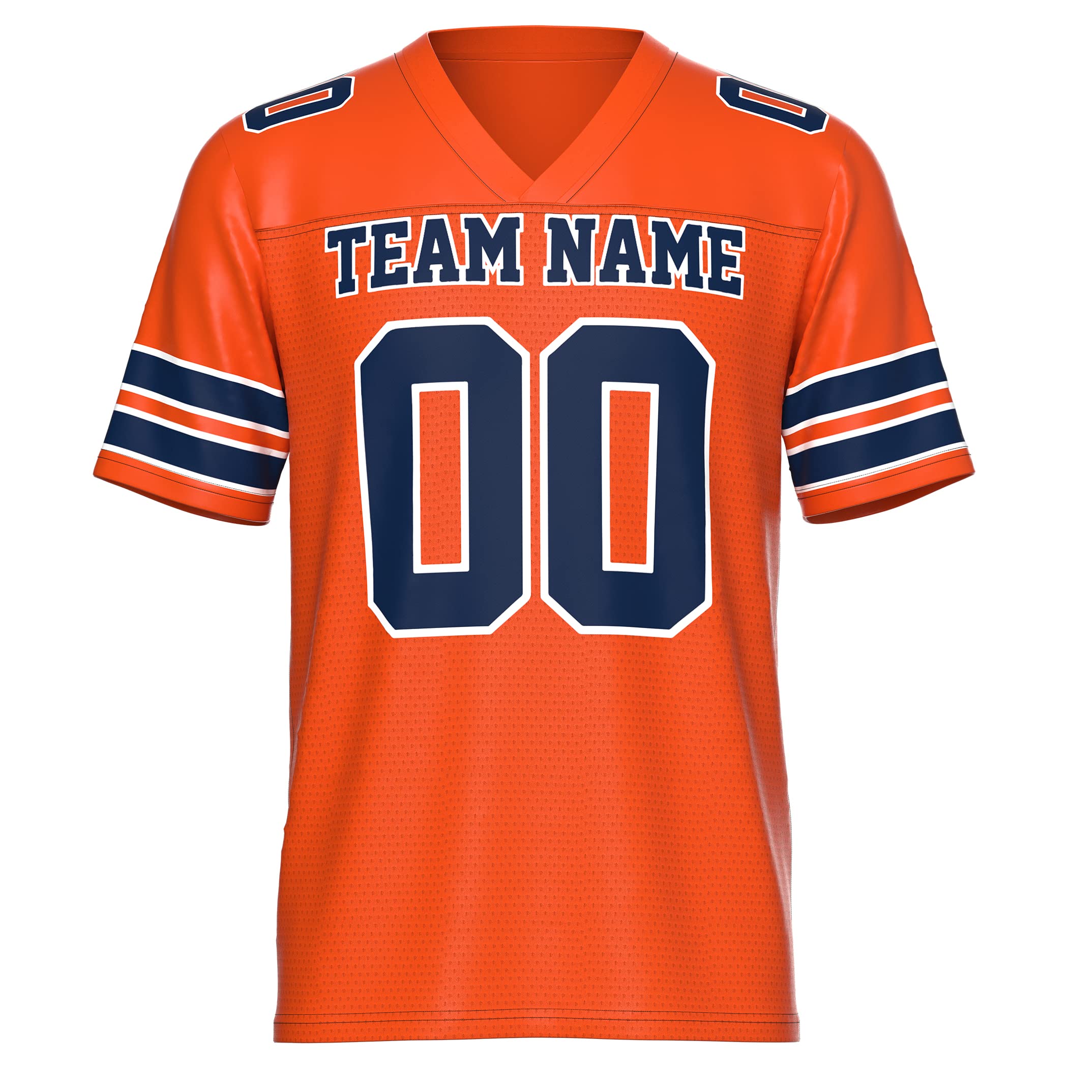 Custom Football Jersey for Men, Women, and Kids | Replica Jersey | Fan Jersey | Sports Jersey | Birthday Gift |Personalized (Orange Blue, A-Large)