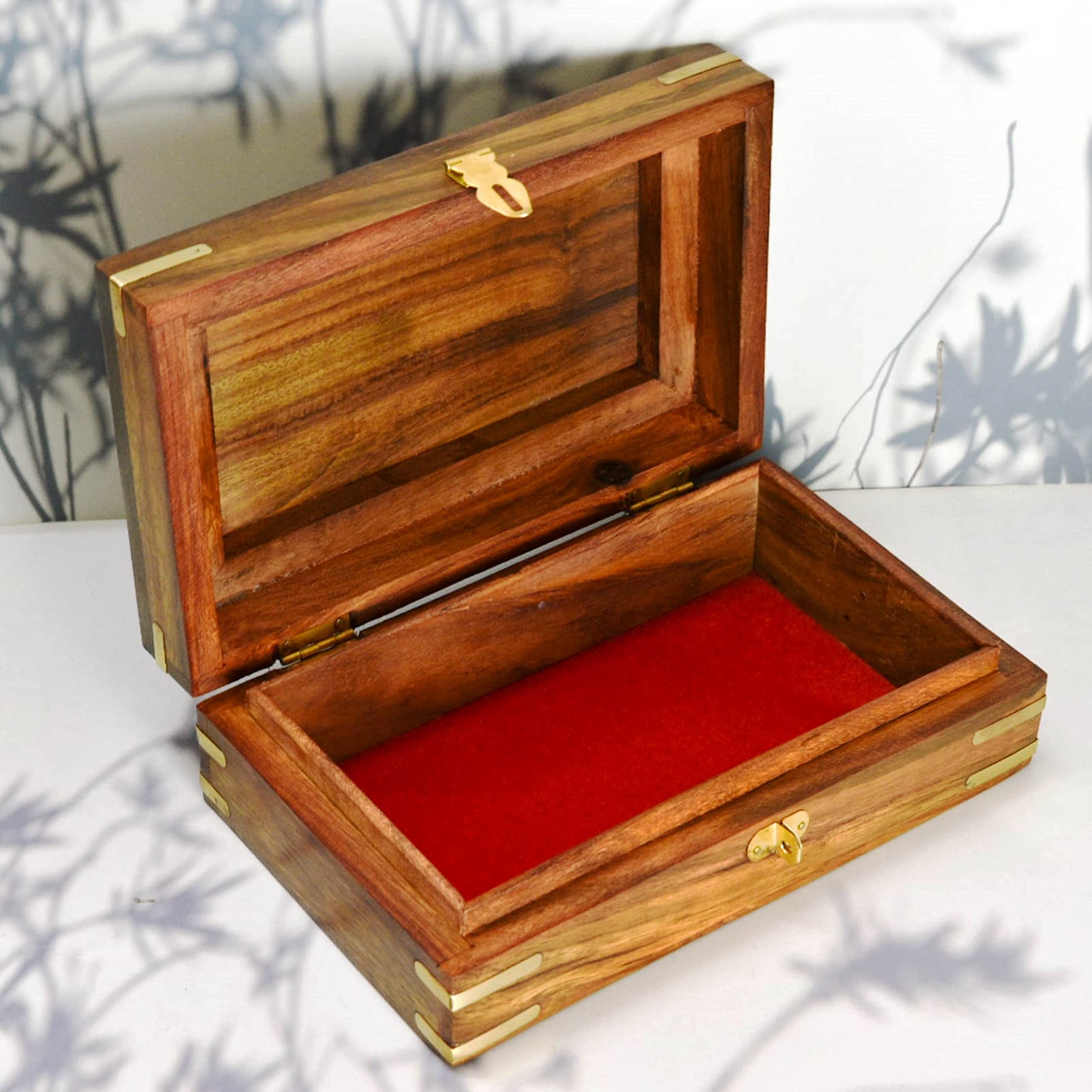 India House Wooden Keepsake Storage Multi Utility Hand Carved Multi-Purpose Box - Jewelry Box (Design 14) - Image 2