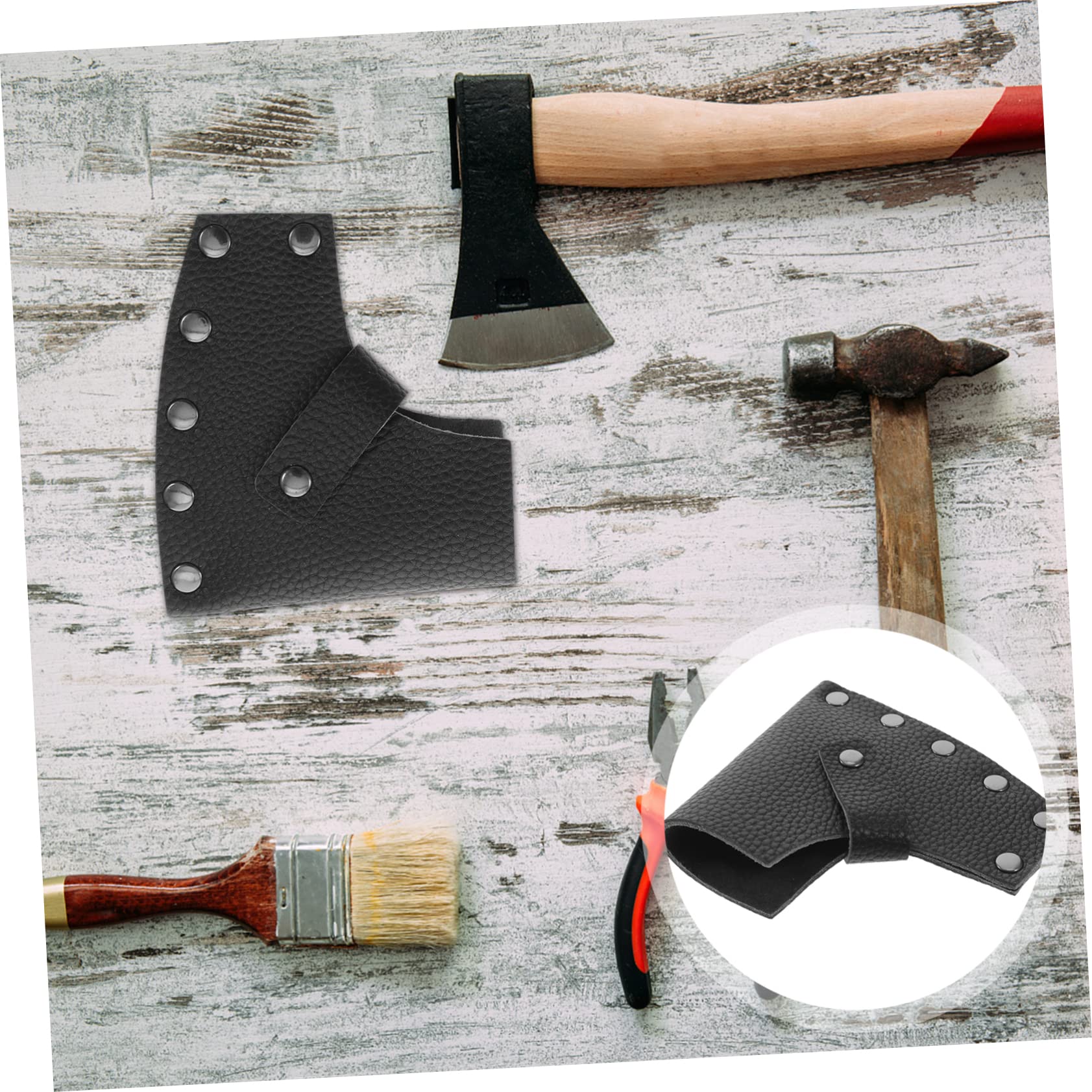 VILLCASE Hatchet Protective Cover Durable Leather Case for Outdoor Hiking Fit for Hatchets Easy Snap Closure Safeguards Sharp Edges Convenient Carrying Design