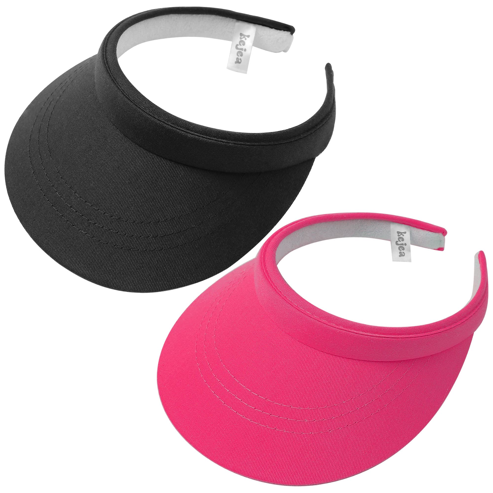 2 Pack Visor Women Men Sun Hat Clip On Visors Adjustable Sport Wide Brim Cap