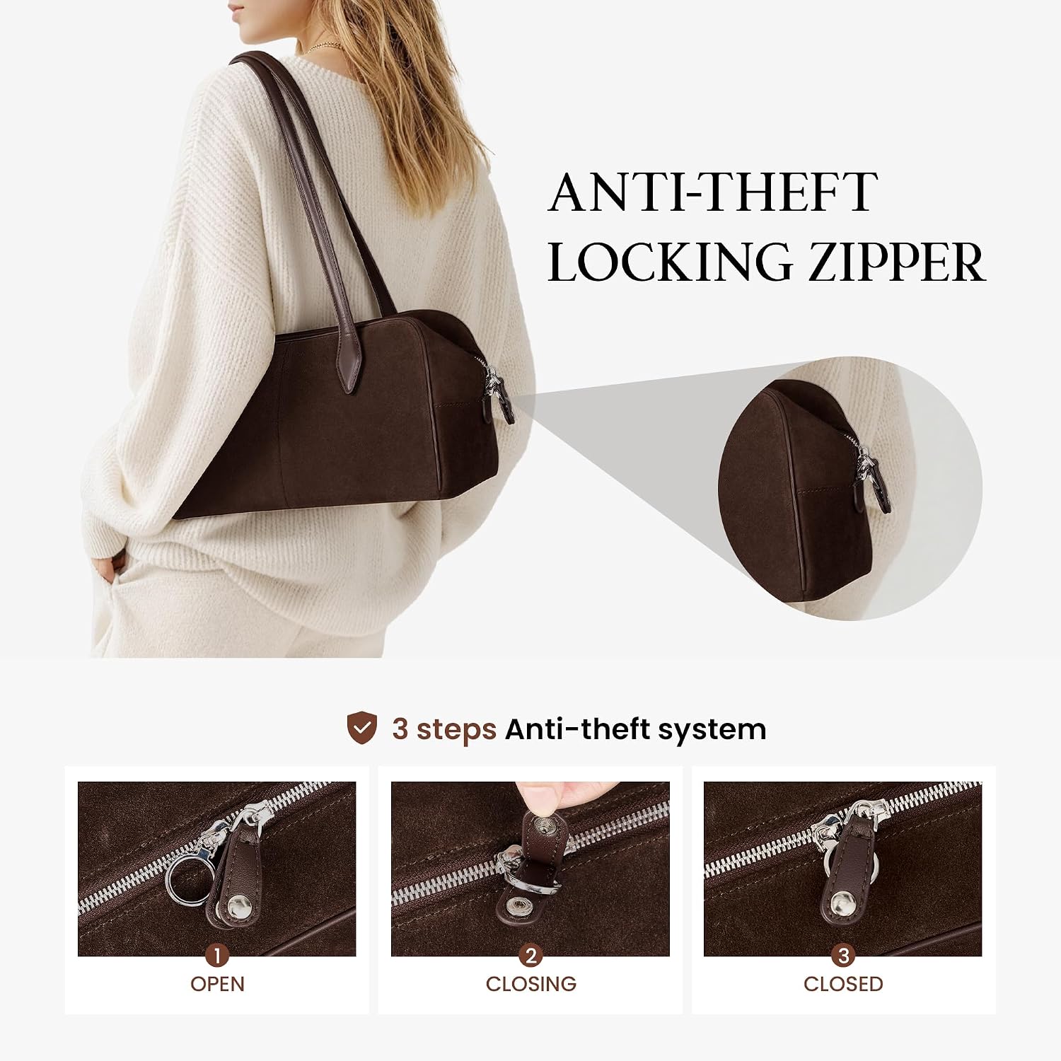 befen Genuine Leather Shoulder Bag for Women Trendy Bowler Bags Purse