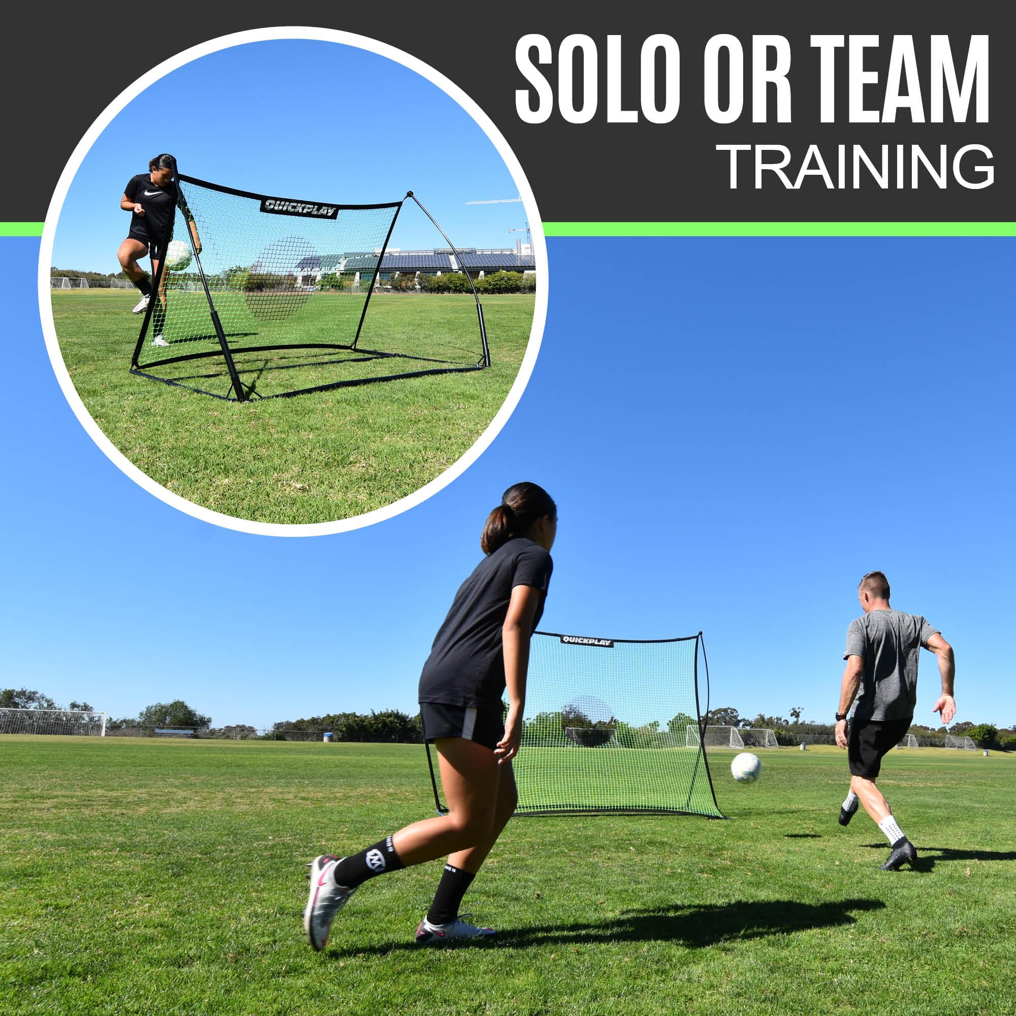 QUICKPLAY Tekkers Rebondisseur de Football | Ultra-Portatif avec Base Lestée Intégrée pour S'entraîner sur Toute Surface