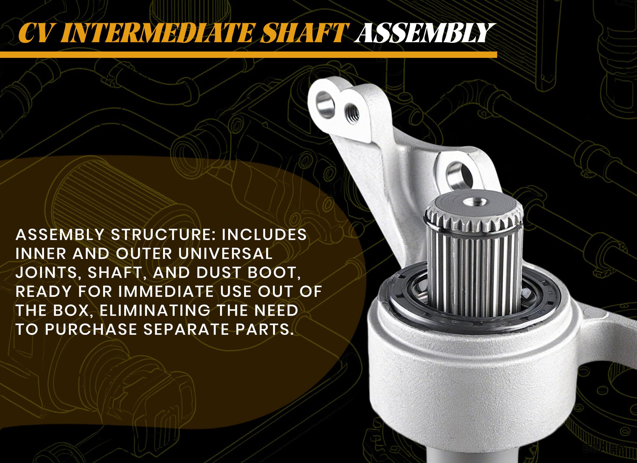 44500-SJK-J00 CV Intermediate Shaft Compatible with Honda Odyssey