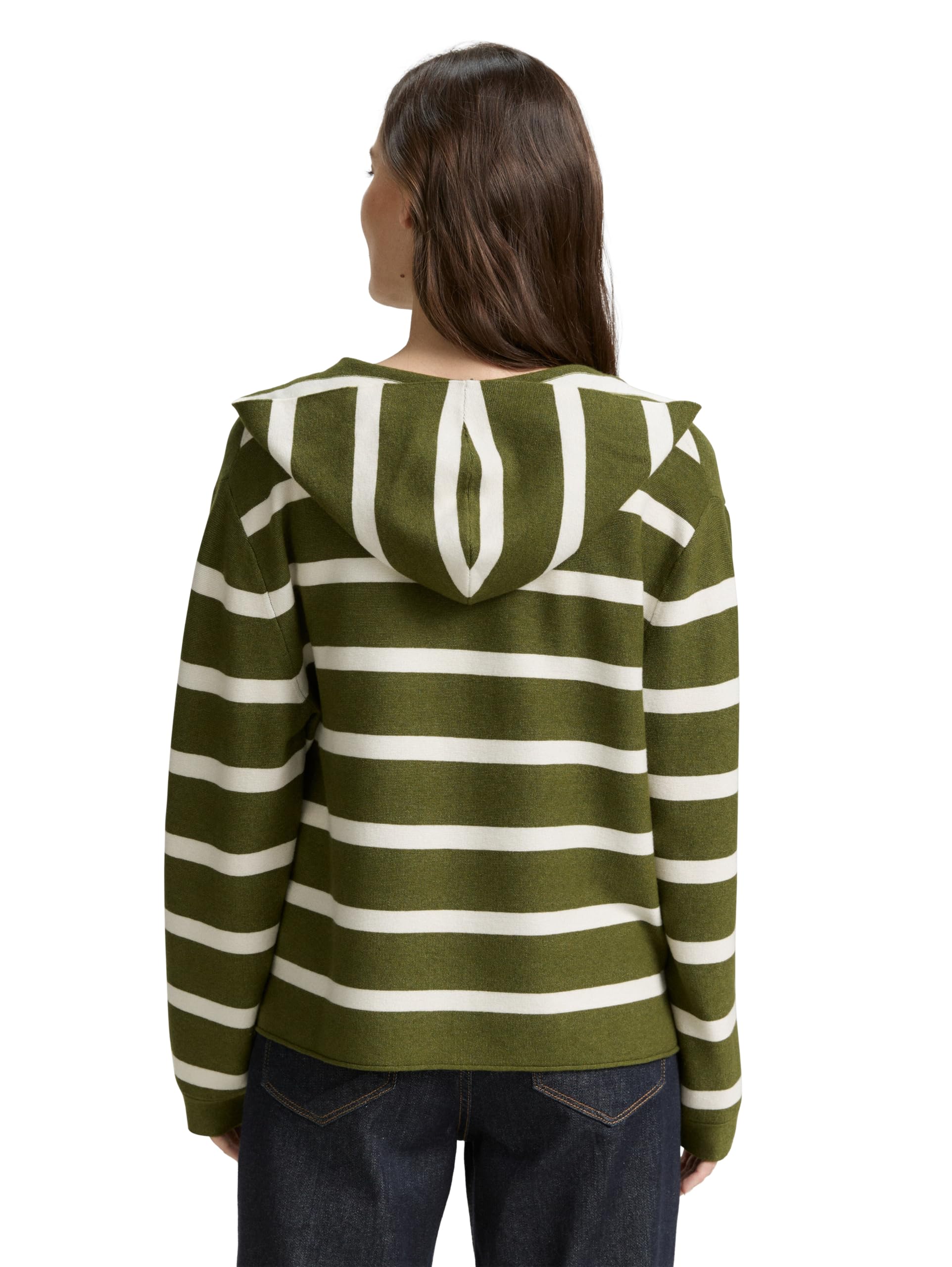 TOM TAILOR Damen Strickpullover mit Kapuze