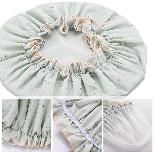 Miniatura 3 de Tbestmax Gorros de ducha para mujeres y niñas de larga duración, reutilizables, impermeables, gorro de baño, doble capa impermeable, 4 unidades