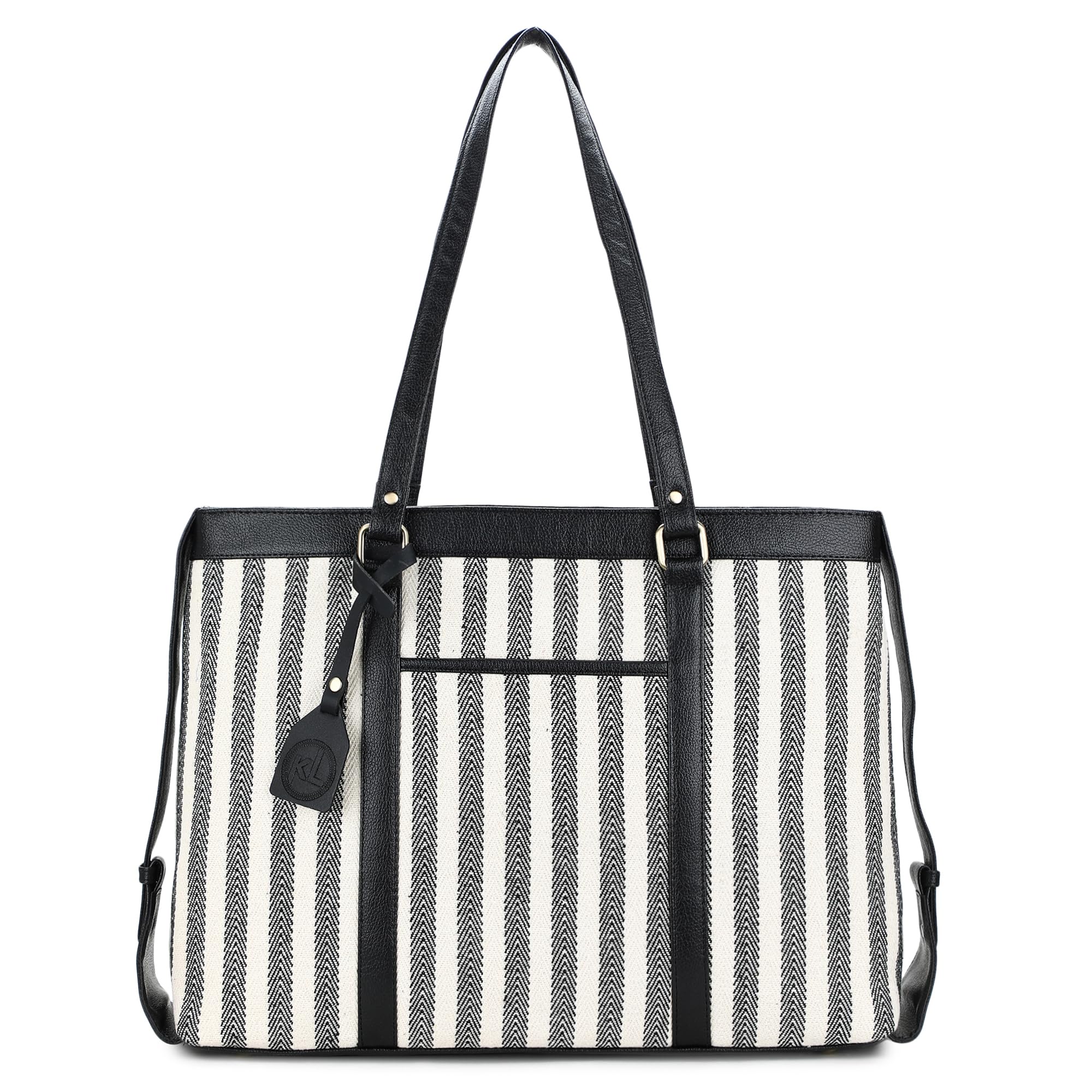 k london Stylish Women's Office Bag - Canvas Laptop Tote for Professional & Casual Work Use | Durable and Elegant Shoulder bag | Handbag | 15.6 inch Laptop with double handles(2305_174 Parent)-picture-48