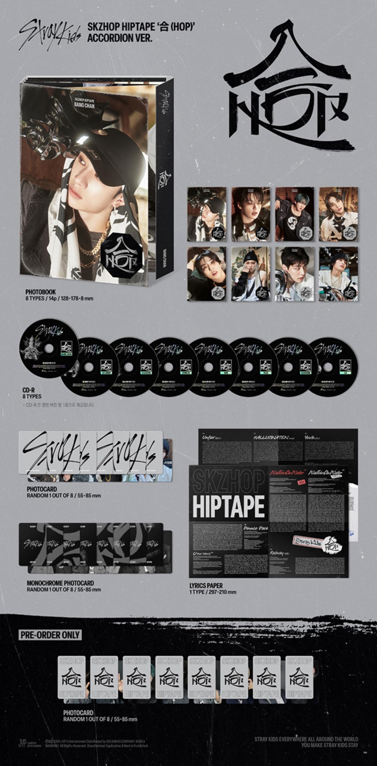 新品未開封 straykids ACCORDION ver 8枚 3セット Stray Kids SKZHOP 