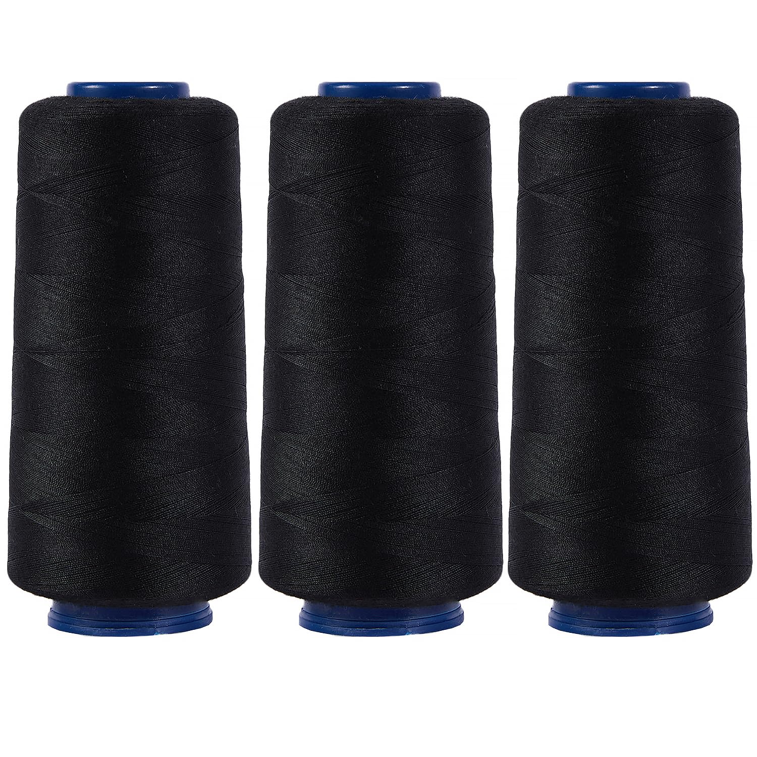 Larger Serger Thread Cones 3 Rolls, 3000 Yards Each Roll Diameter 2.13" Height 4.37" Polyester Pagoda Yarns Sewing Thread Spools 40S/2 for Overlock Quilting