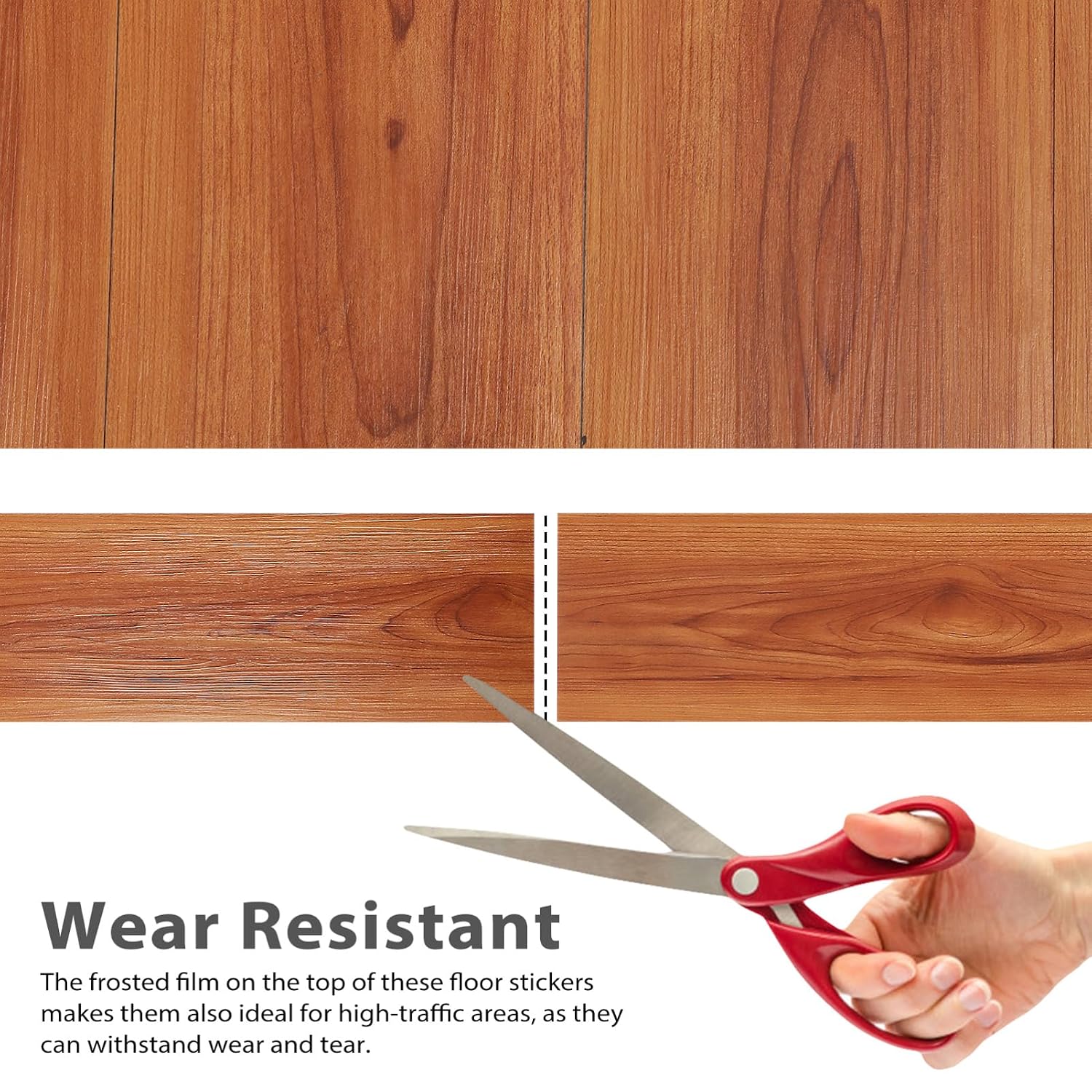 Uonlytech 36pcs Peel and Stick Floor Tiles Self-Adhesive Wood Grain Planks for Easy Installation Flooring for Home Renovation