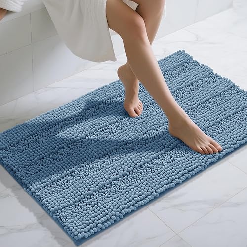Miniatura 12 de Yimobra Alfombras lavables para baño, alfombra de baño de chenilla súper suave y absorbente para piso y alfombra, alfombra antideslizante de secado