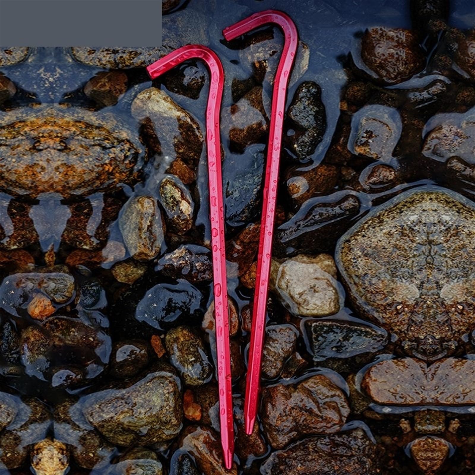 Piquetas Camping Estacas de aleación Aluminio ultraligeras for Exteriores, 15,5 cm/20cm, for Acampar, Fibra Carbono, Dosel, Cuerda, Clavos, Accesorios for Tienda(CA-Long)
