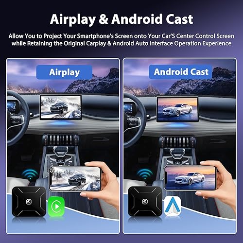 Miniatura 6 de Podofo Adaptador inalámbrico CarPlay y Android Auto para iPhone con cable de fábrica Carplay Car Dongle Keep Original Control CarPlay Wireless AI