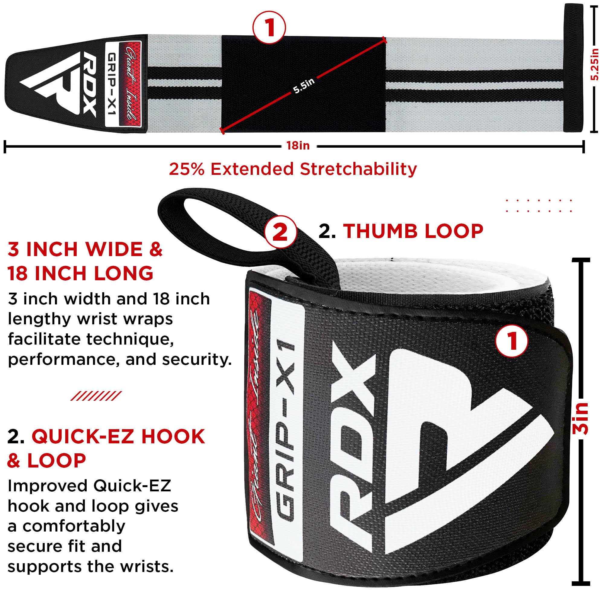 Image secondaire de RDX Sangle Musculation Poignet Bandes | Approuvé par IPL et USPA | Gym Straps pour Haltérophilie, Gymnastique, Culturisme | Wris