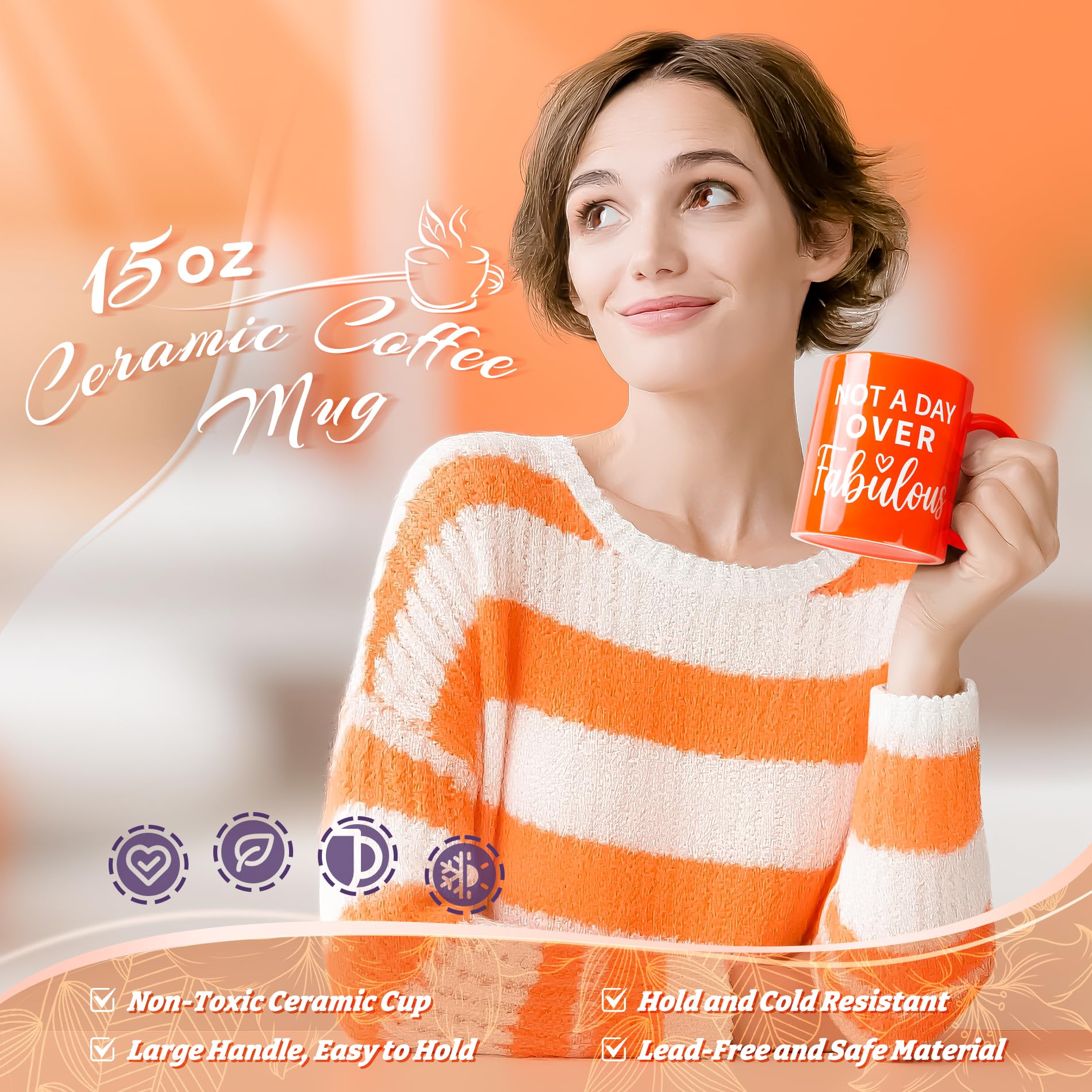 Fortuning's JDS 13PCS Orange for Women,Thank You Birthday Baskets for Women Wife Mom Sister Friend Girlfriend Teacher Get Well Self Care Package Graduation,Sympathy,Retirement Thank You Gifts