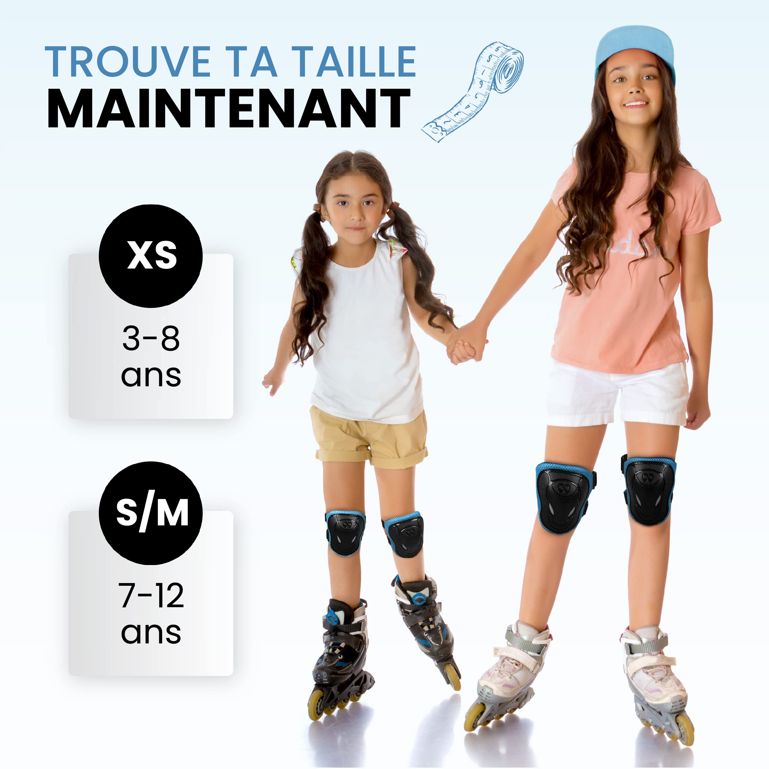 99FLIPS Protection Roller Enfant Fille Coudiere Set [6pc] pour Roller et Skateboard - Protection Velo Enfant - Protege Genoux - Genouillere, Coudiere, Protège-Mains