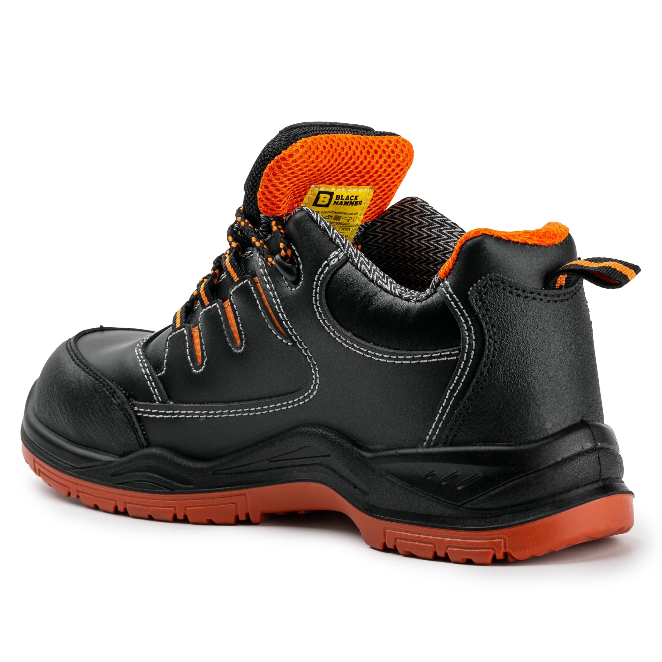 BLACK HAMMER Deportivas Impermeables Ligeras con Puntera Composite Entresuela Kevlar y Seguridad S3 Zapatos para el Trabajo Sujeción Extra en los Tobillos Senderismo 9007 (43 EU)