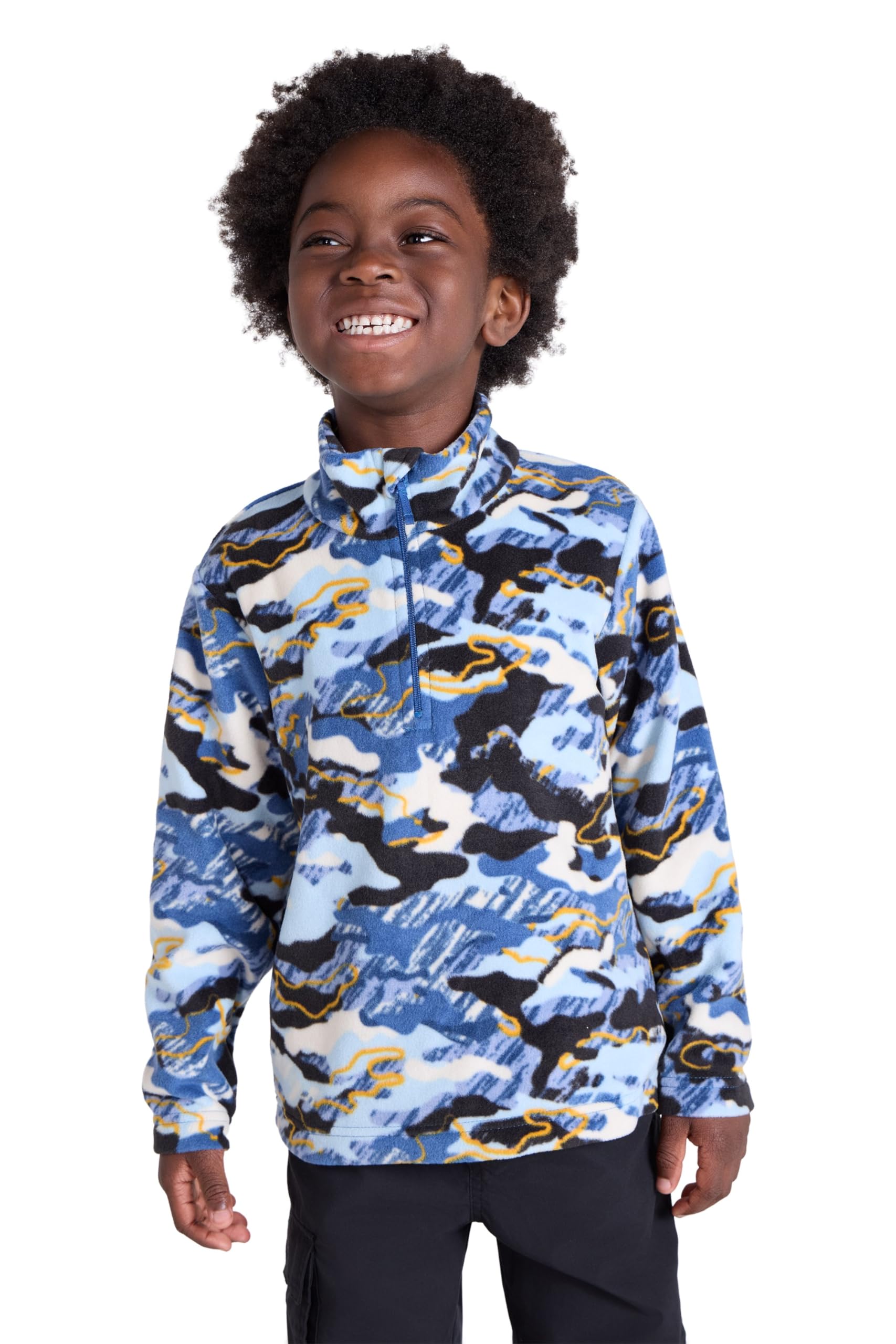Mountain WarehousePursuit Printed Kids Hoodie - Microfleece, Anti-pill, Breathable Girls & Boys Sweatshirt - Best for Autumn Winter, Camping, Outdoors, Travelling