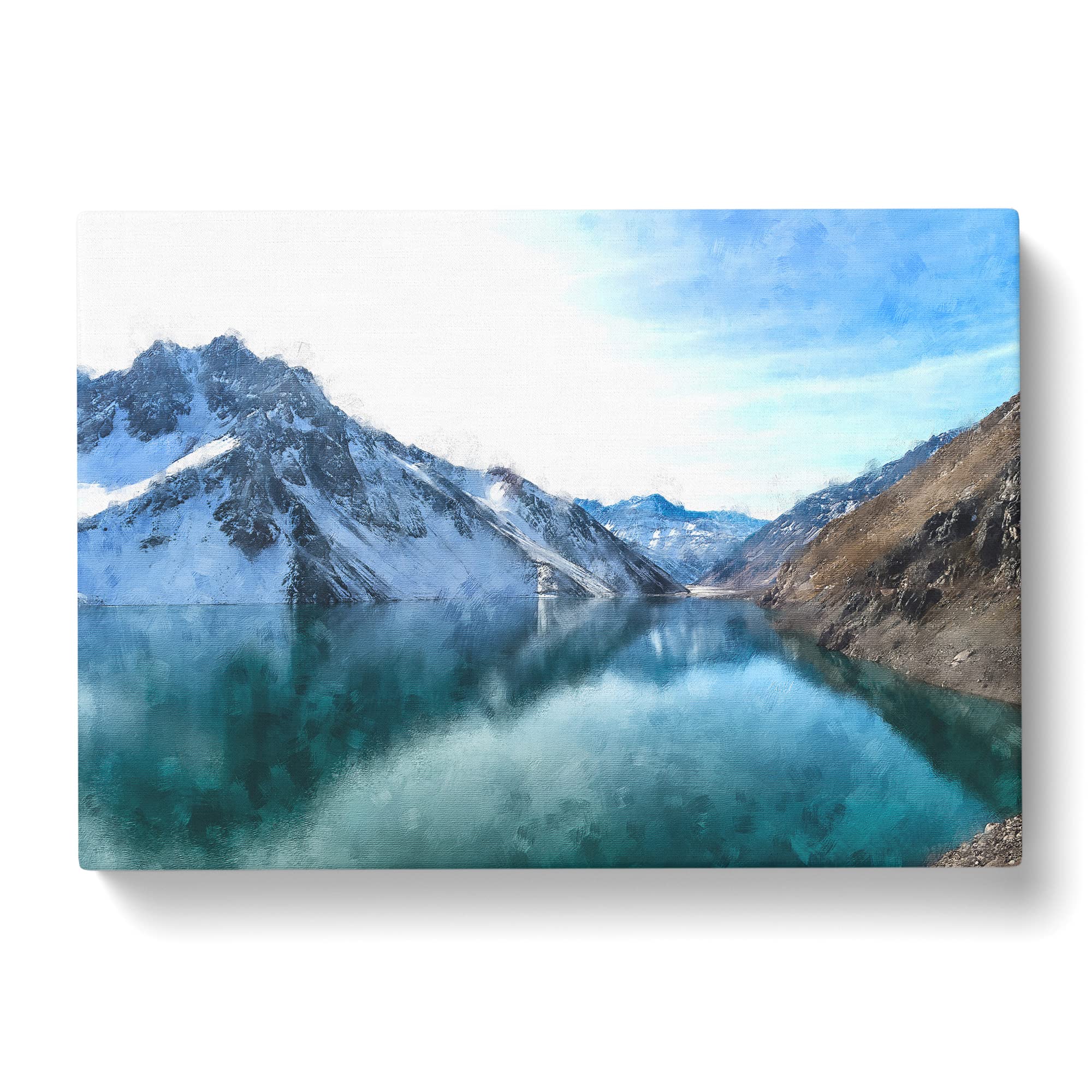 El Yeso Dam Reservoir In Chile Canvas Print, Mixed, 25L x 50W cm - Image 2
