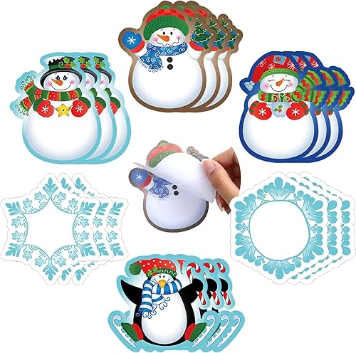 Outus 24 blocs de notas de Navidad, copos de nieve de invierno, muñeco de nieve, notas de Navidad, notas adhesivas para trabajo, estudio, decoración